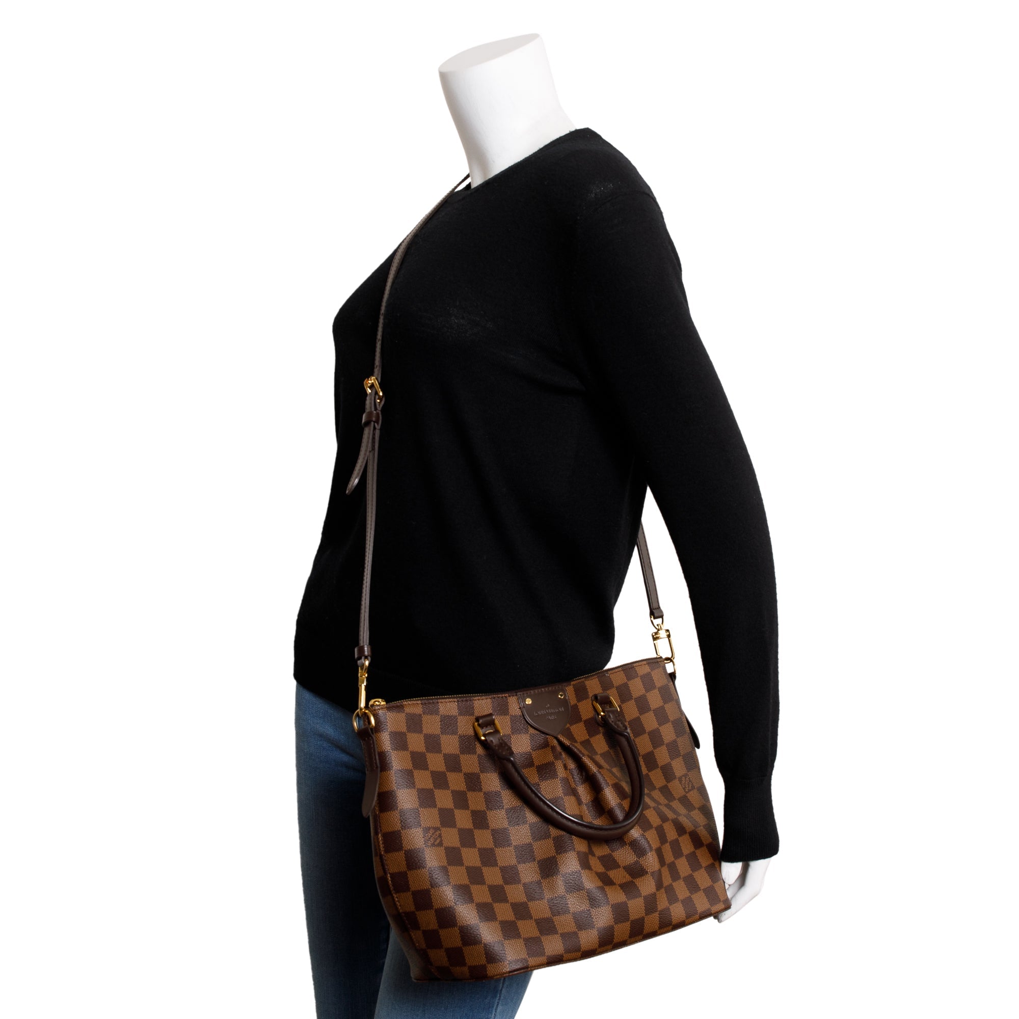 Louis Vuitton 2020 Damier Ebene Siena MM w/ Strap & Box
