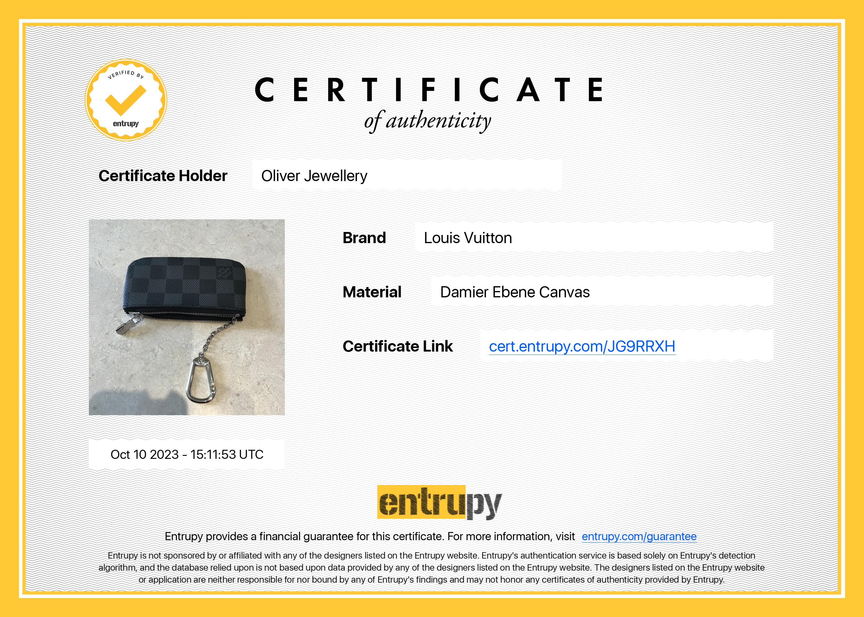 Louis Vuitton 2020 Damier Graphite Key Pouch