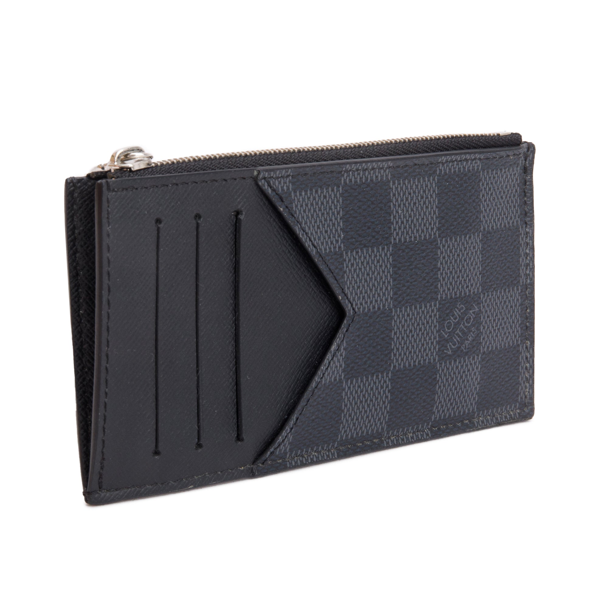 Louis Vuitton 2020 Damier Graphite Taiga Leather Coin Card Holder w/ Box