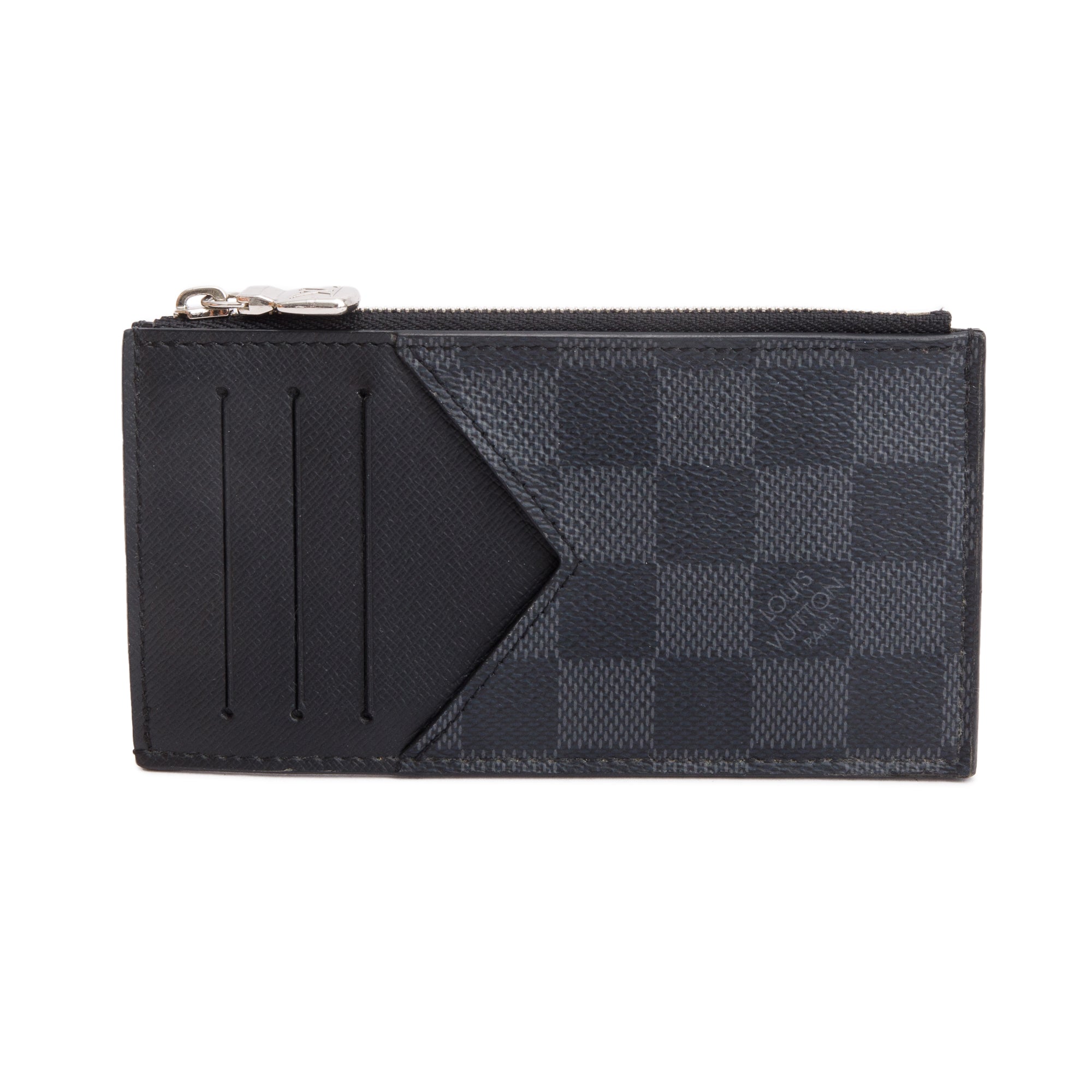 Louis Vuitton 2020 Damier Graphite Taiga Leather Coin Card Holder w/ Box