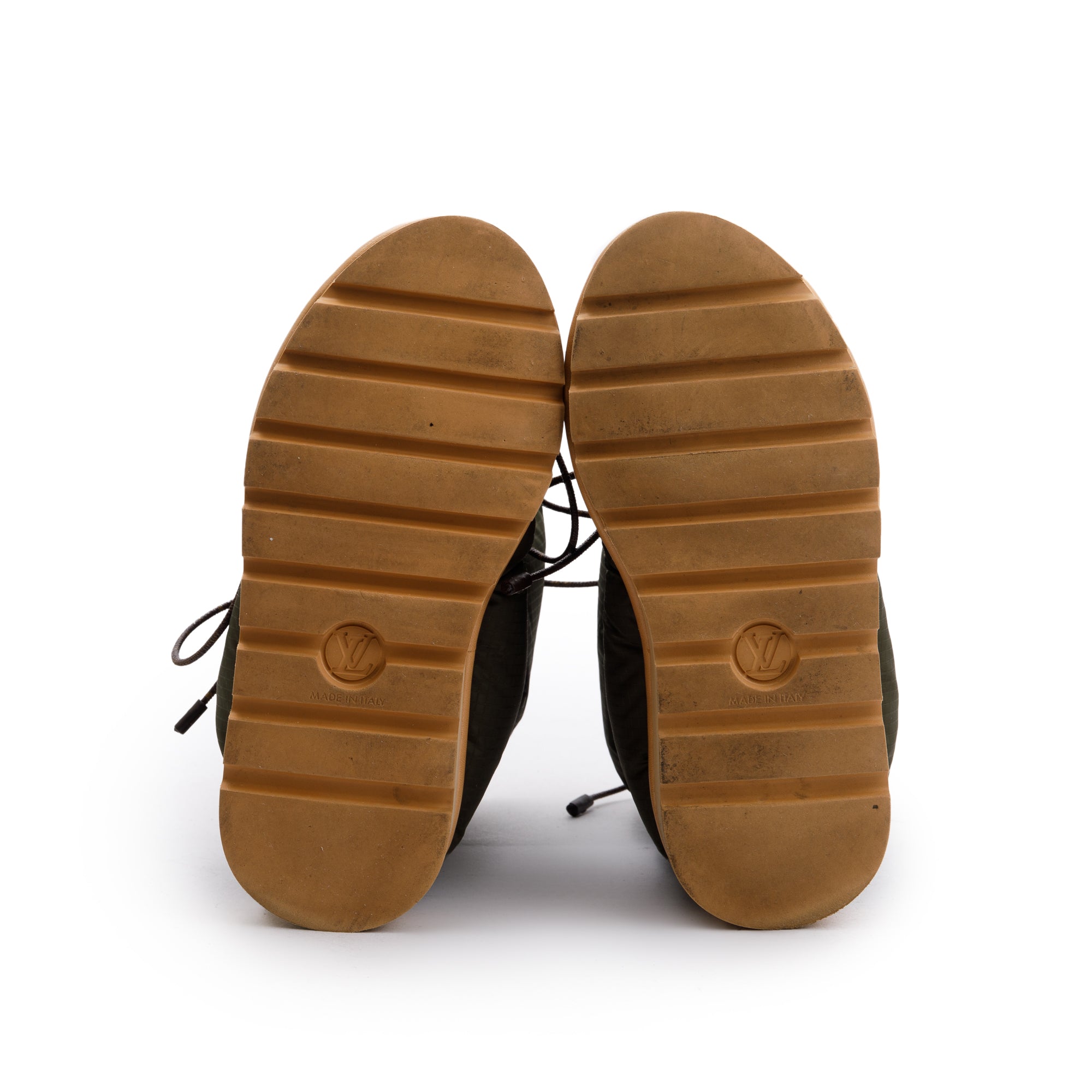 Louis Vuitton 2020 Green Nylon Lace-Up Pillow Comfort Ankle Boots, Size 37