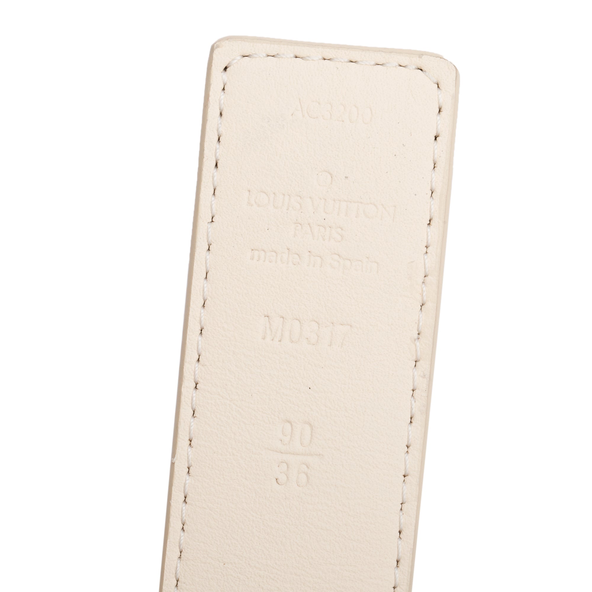 Louis Vuitton 2020 Monogram Beige Cowhide Leather LV Initiales 30 MM Reversible Belt 90 36 w/ Box