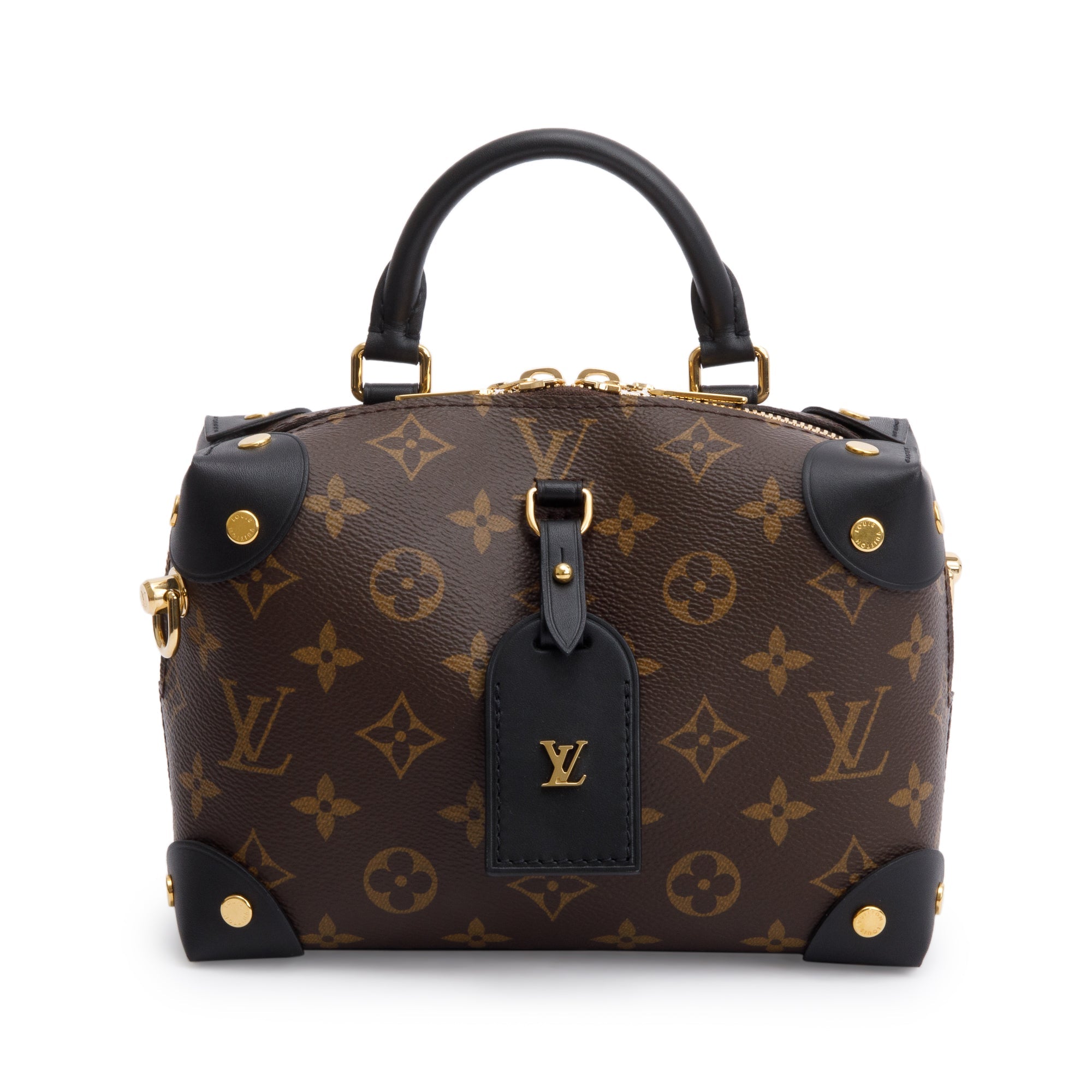 Louis Vuitton 2020 Monogram Black Calfskin Petite Malle Souple Bag w/ Straps