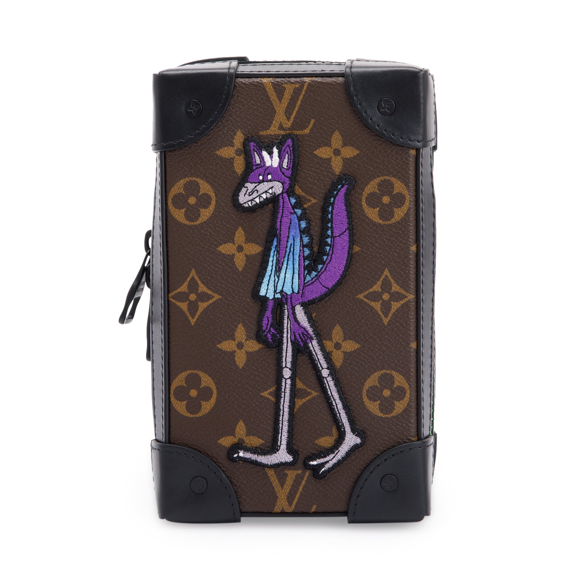 Louis Vuitton 2020 Monogram Cartoon Embroidered LV Friends Soft Trunk Phone Box w/ Strap