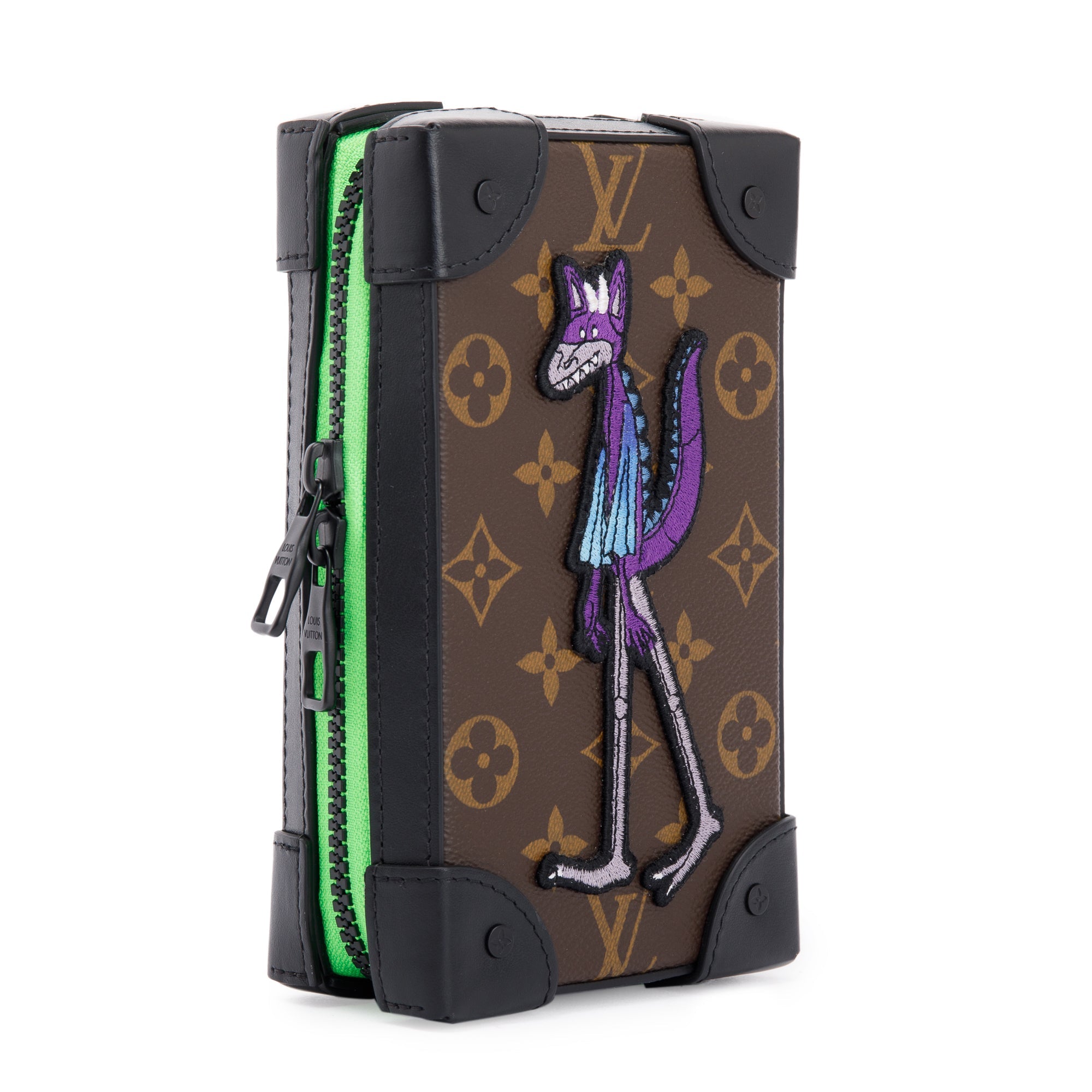 Louis Vuitton 2020 Monogram Cartoon Embroidered LV Friends Soft Trunk Phone Box w/ Strap