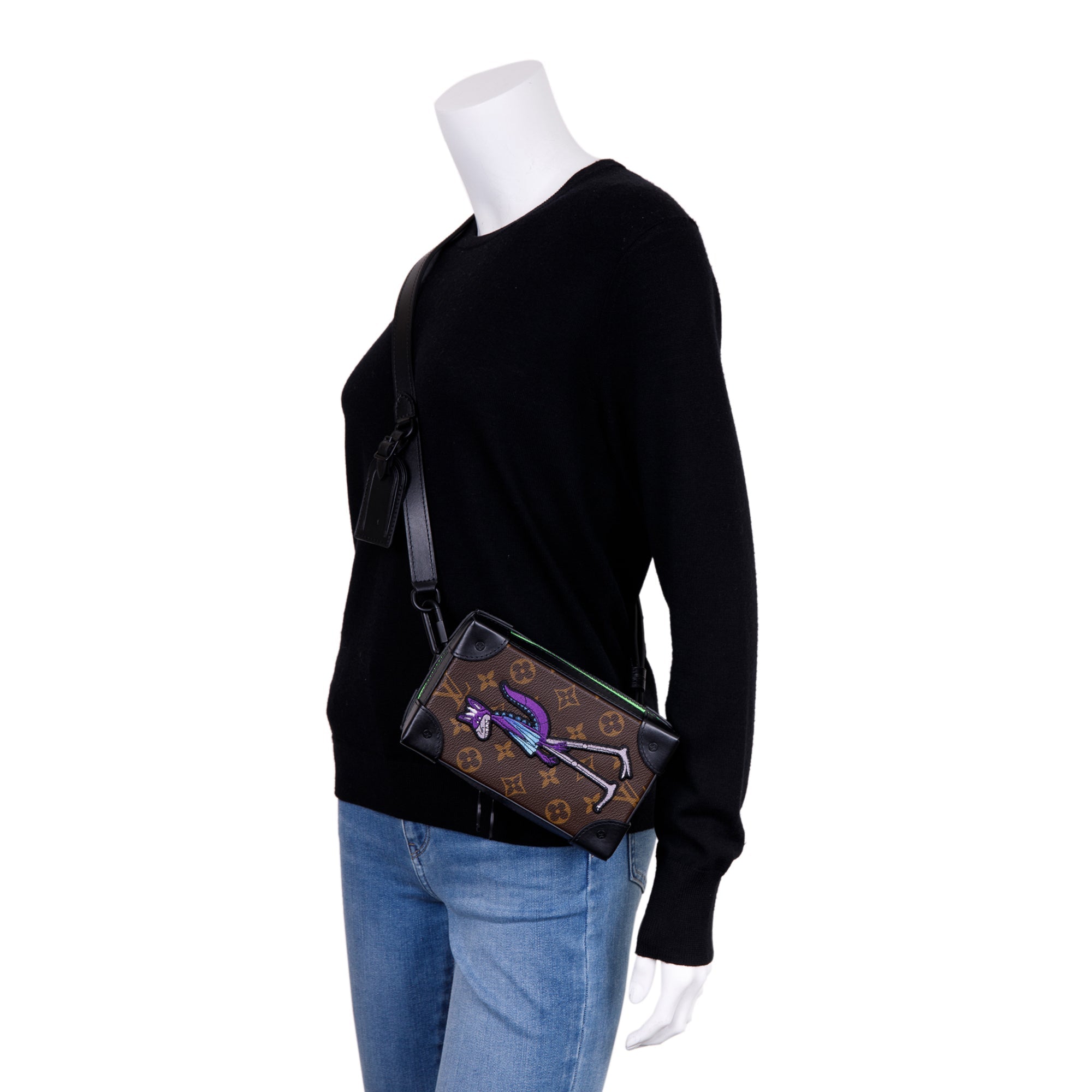 Louis Vuitton 2020 Monogram Cartoon Embroidered LV Friends Soft Trunk Phone Box w/ Strap