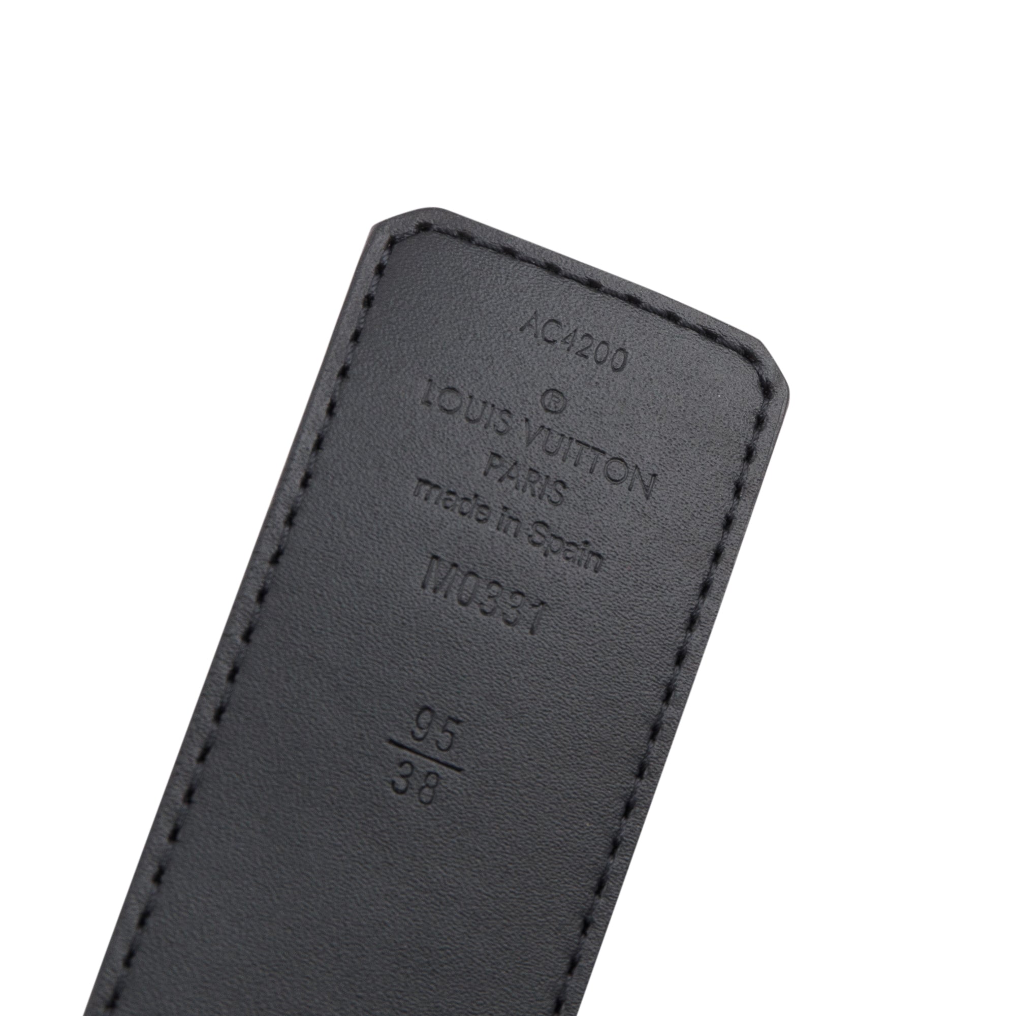 Louis Vuitton 2020 Monogram Eclipse & Black Leather Spray LV Initiales 40MM Reversible Belt 95 38 w/ Box