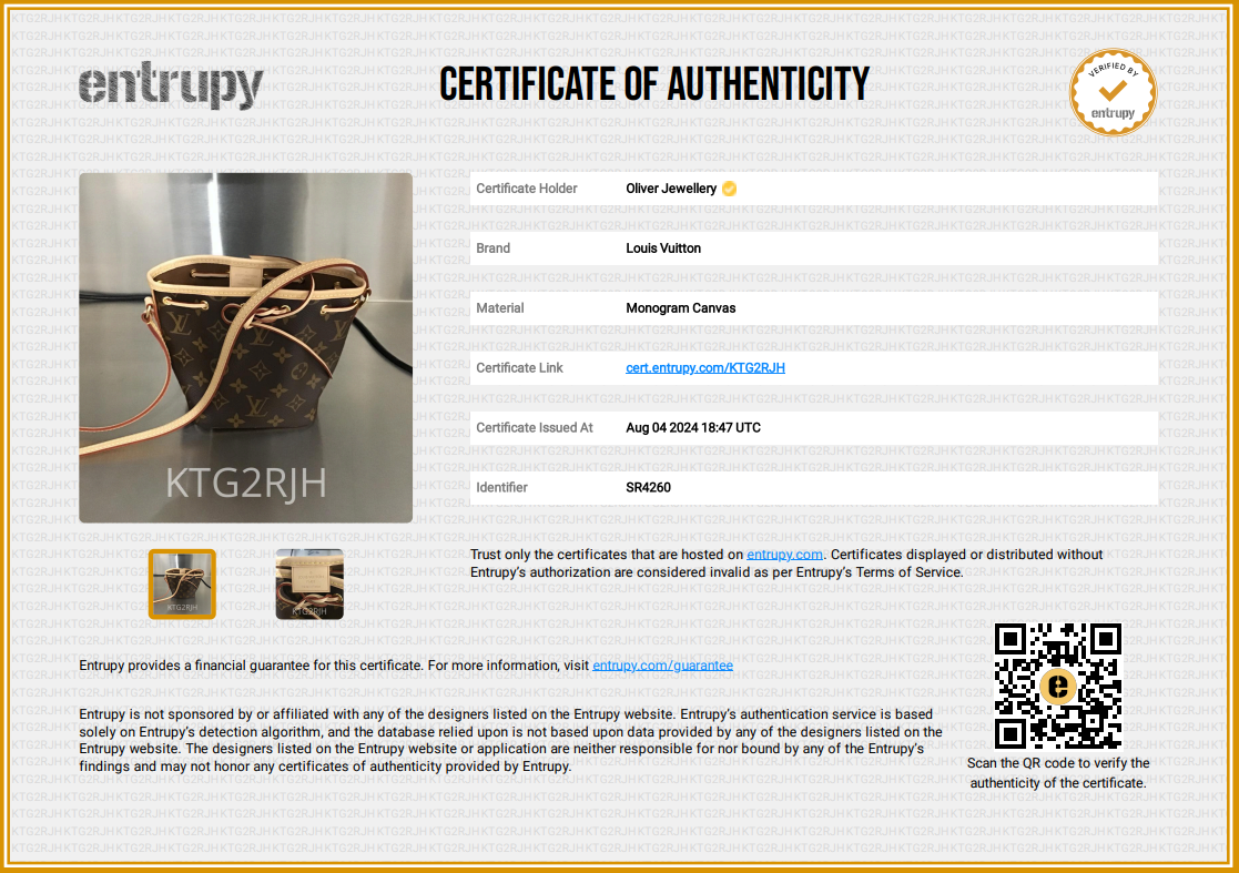 Louis Vuitton 2020 Monogram Nano Noe w/ Box & Receipt