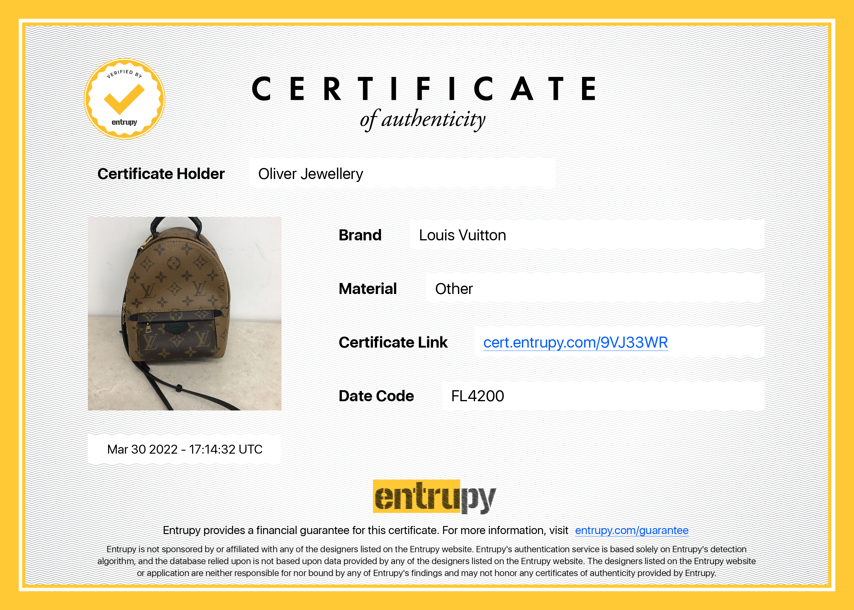 Louis Vuitton 2020 Monogram Reverse Palm Springs Mini Backpack - Missing a Strap