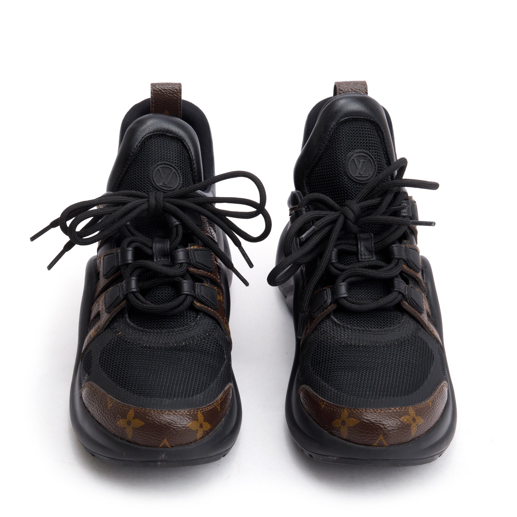 Louis Vuitton 2020 Monogram Trim Black LV Archlight Sneakers, Size 39
