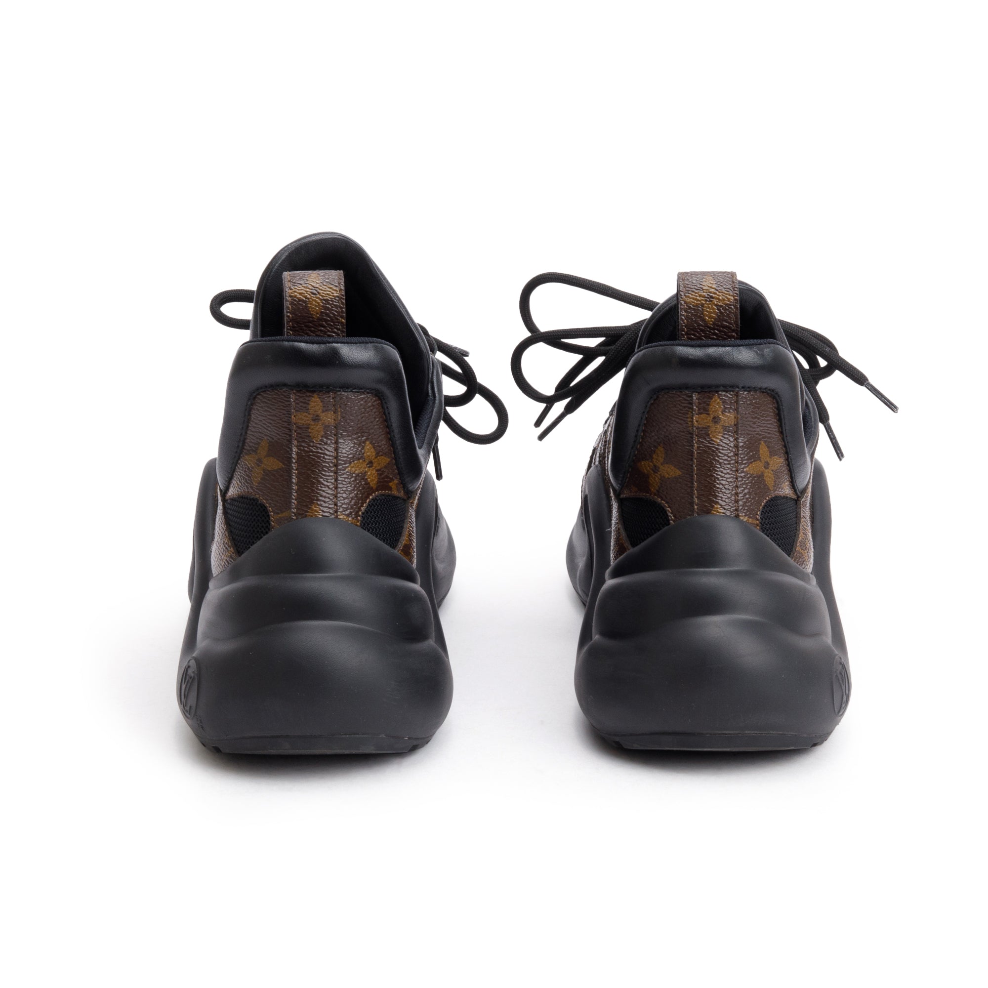 Louis Vuitton 2020 Monogram Trim Black LV Archlight Sneakers, Size 39