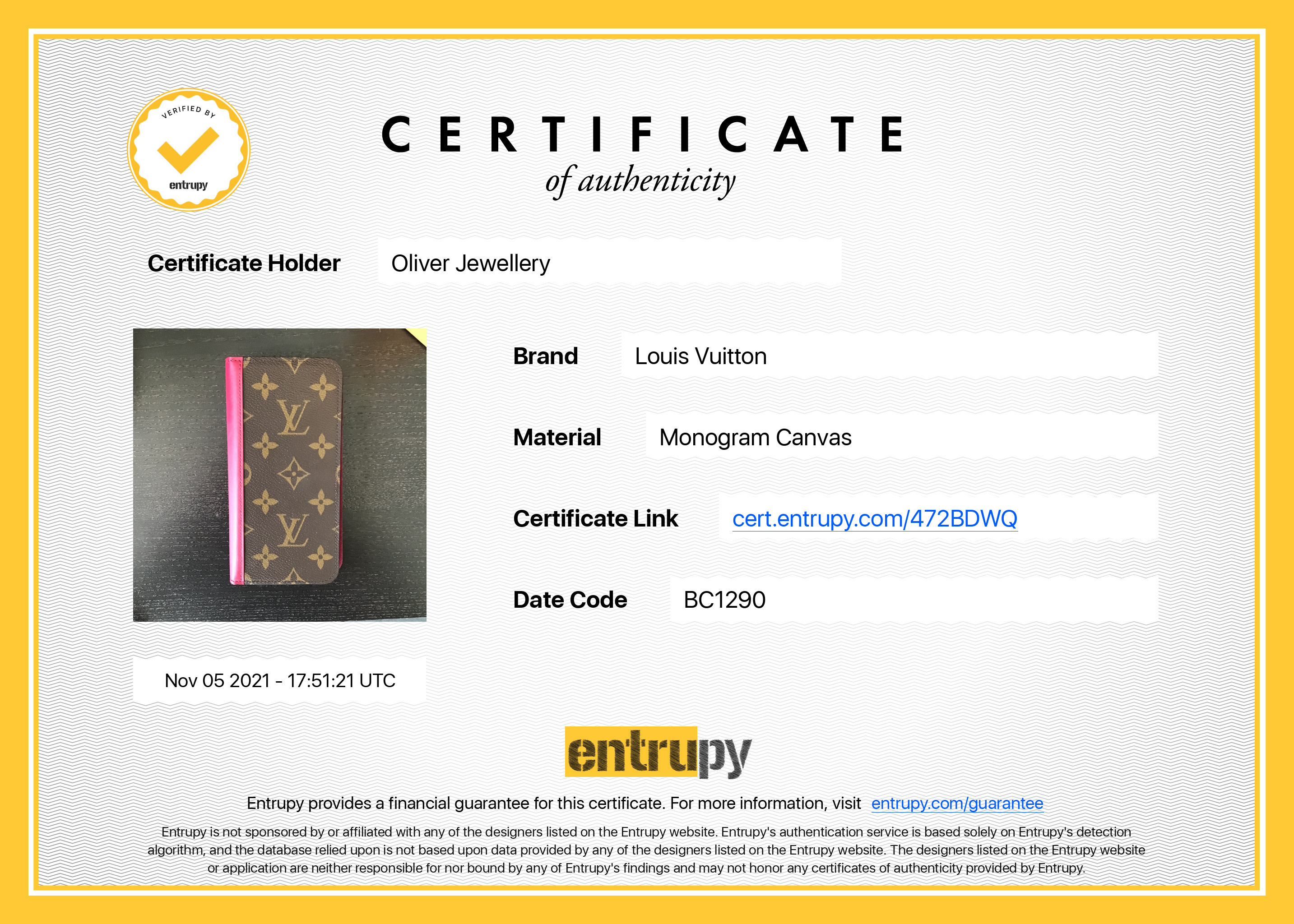 Louis Vuitton 2020 Monogram iPhone 11 Folio Case w/ Box & Receipt