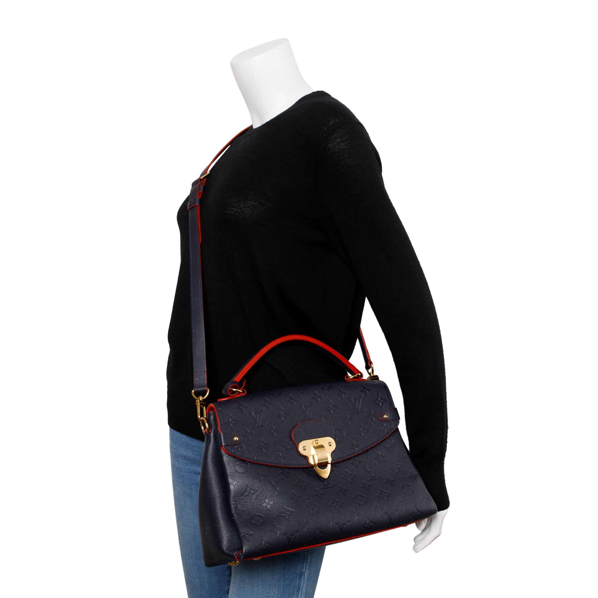 Louis Vuitton 2020 Navy Monogram Empreinte Leather Georges MM w/ Strap