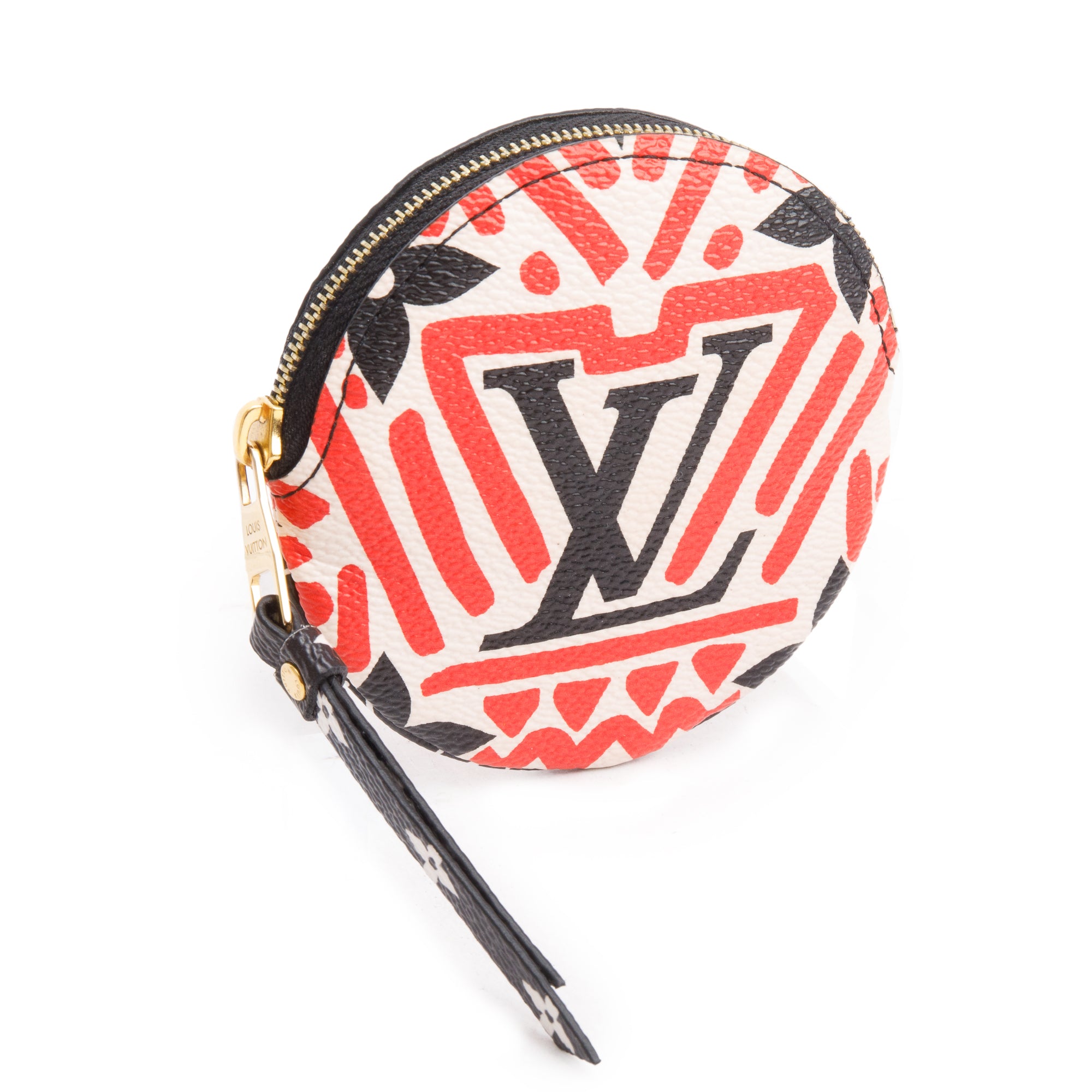Louis Vuitton 2020 Red/Creme/Black Monogram Crafty Round Coin Purse w/ Box & Receipt