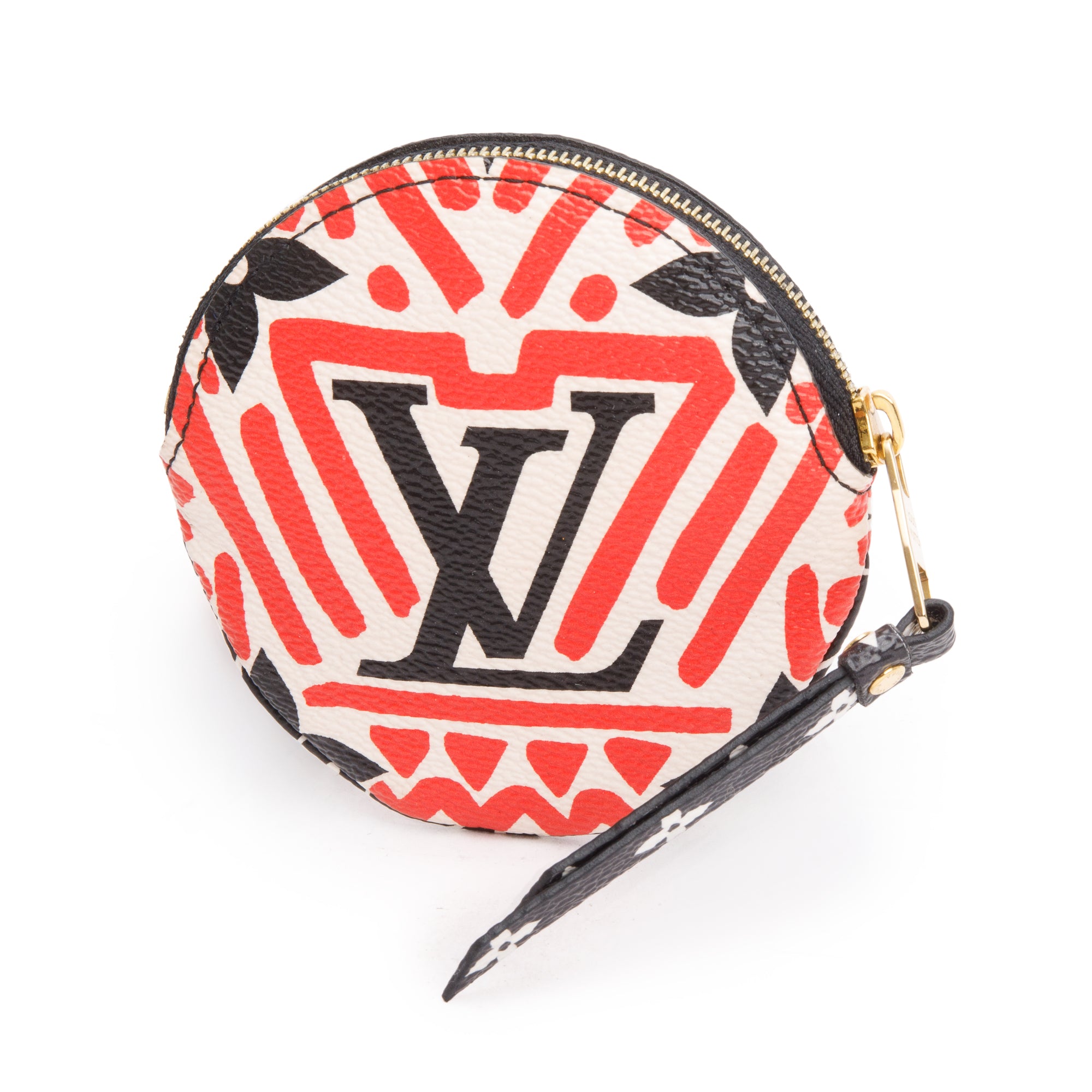 Louis Vuitton 2020 Red/Creme/Black Monogram Crafty Round Coin Purse w/ Box & Receipt