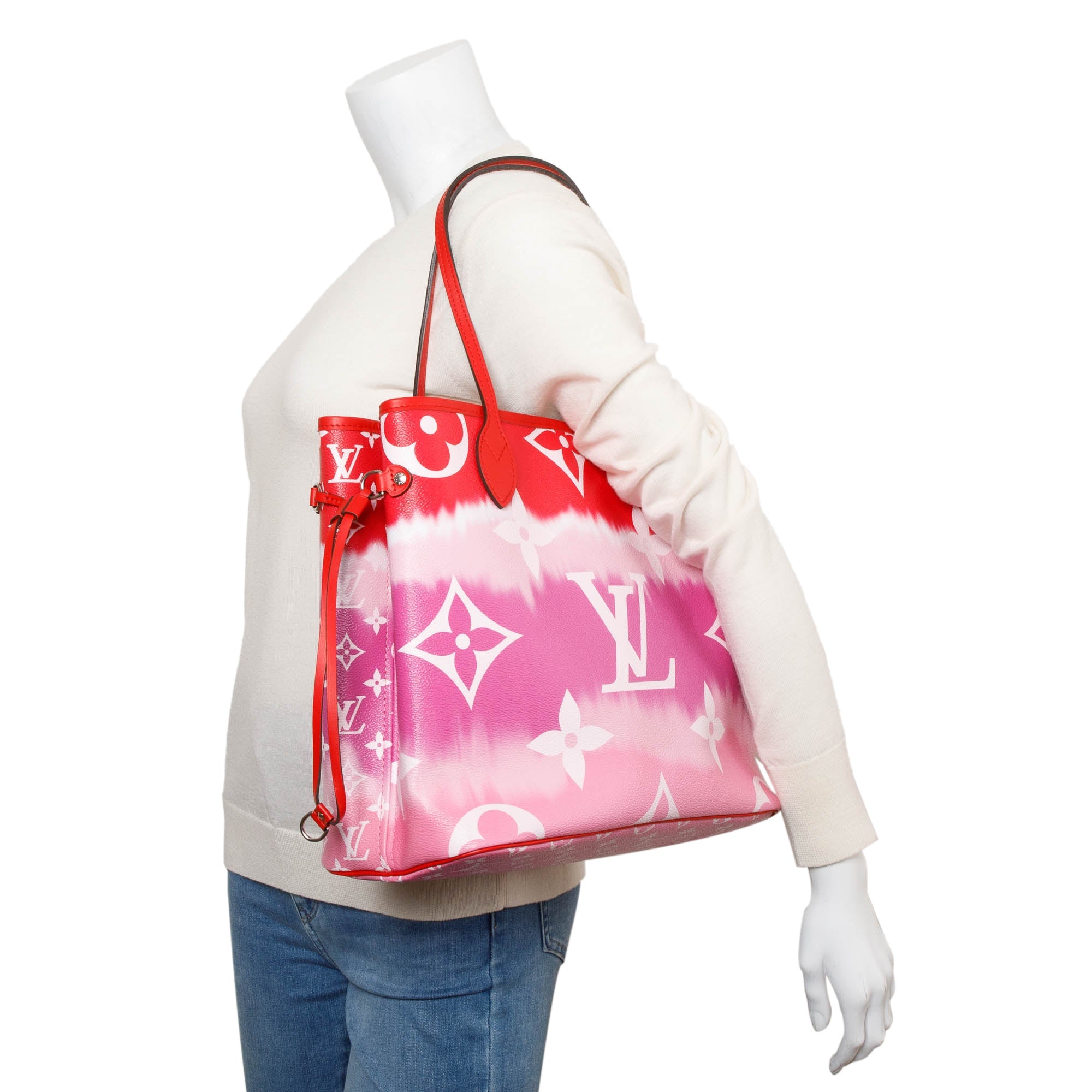 Louis Vuitton 2020 Red/Pink Monogram Escale Neverfull MM w/ Pouch & Box