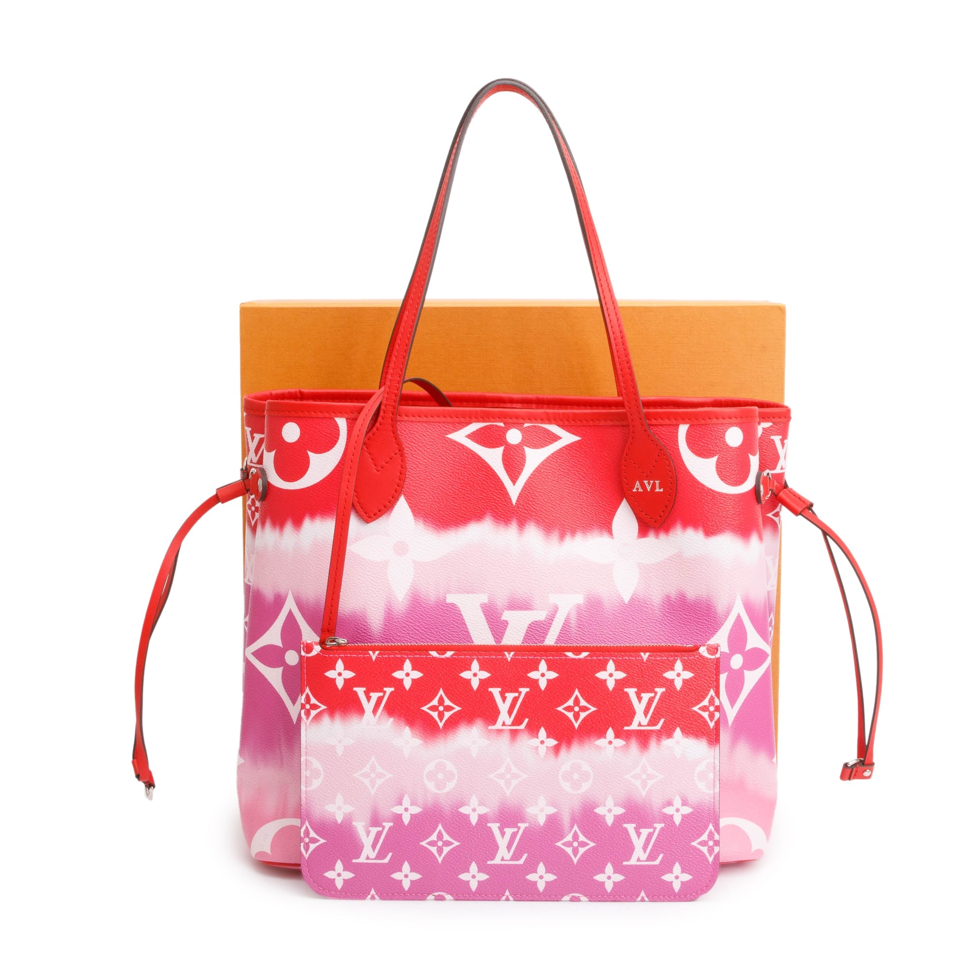 Louis Vuitton 2020 Red/Pink Monogram Escale Neverfull MM w/ Pouch & Box