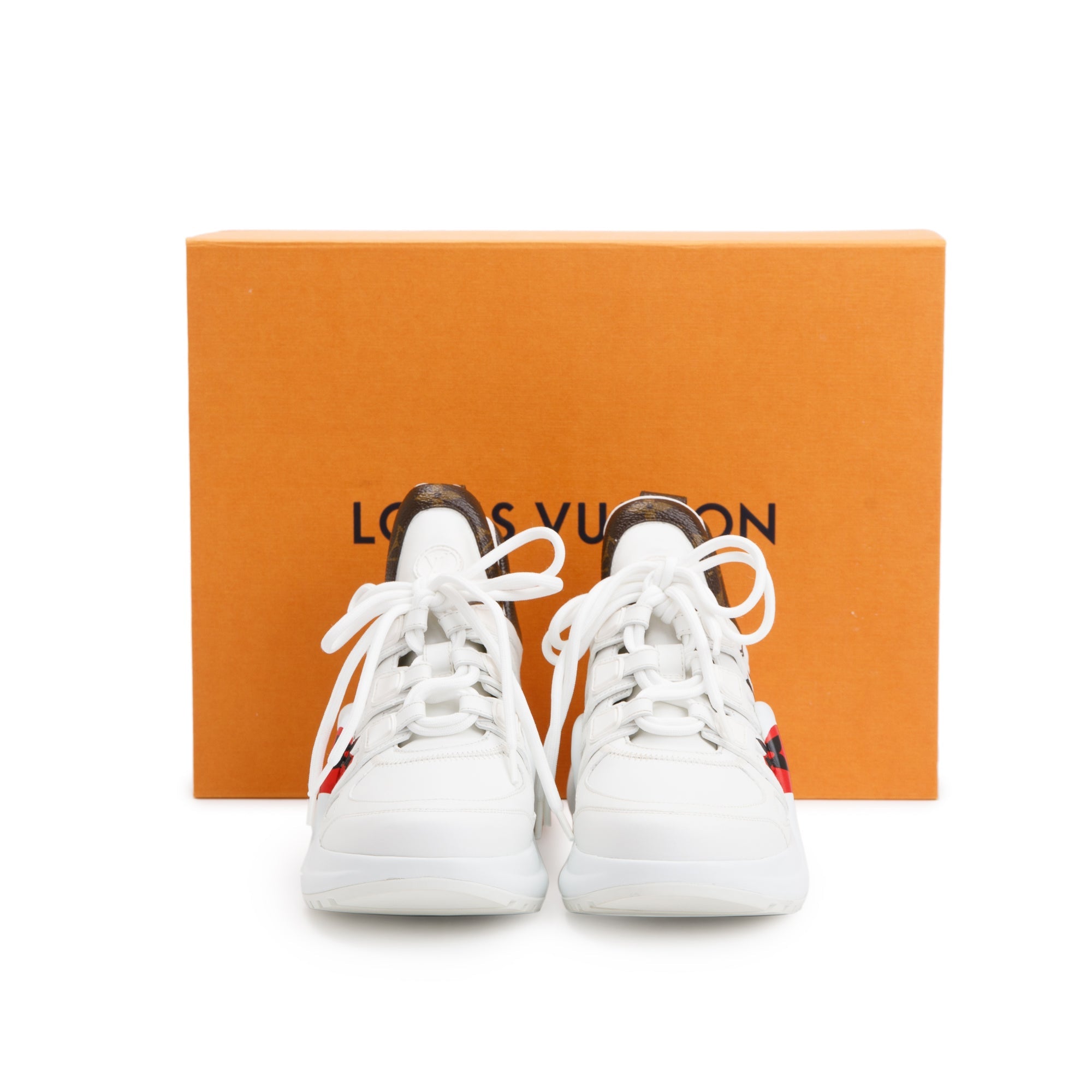 Louis Vuitton 2020 White LV Archlight Sneakers, Size 37.5 w/ Box