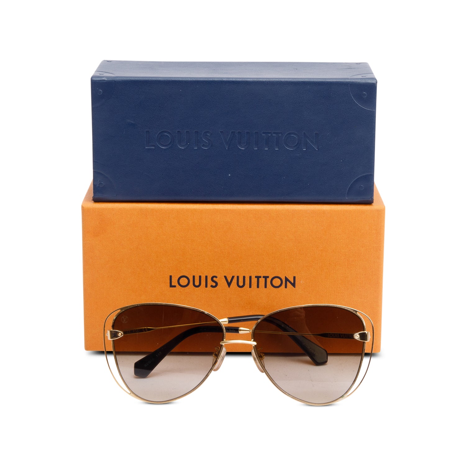 Louis Vuitton 2020 Z1305E Gold Plated A Nous Deux Pilot Sunglasses w/ Box & Case