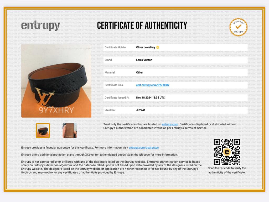 Louis Vuitton 2021 Black & Brown Taurillon Leather LV Initials 40 MM Reversible Belt 95 38 w/ Box