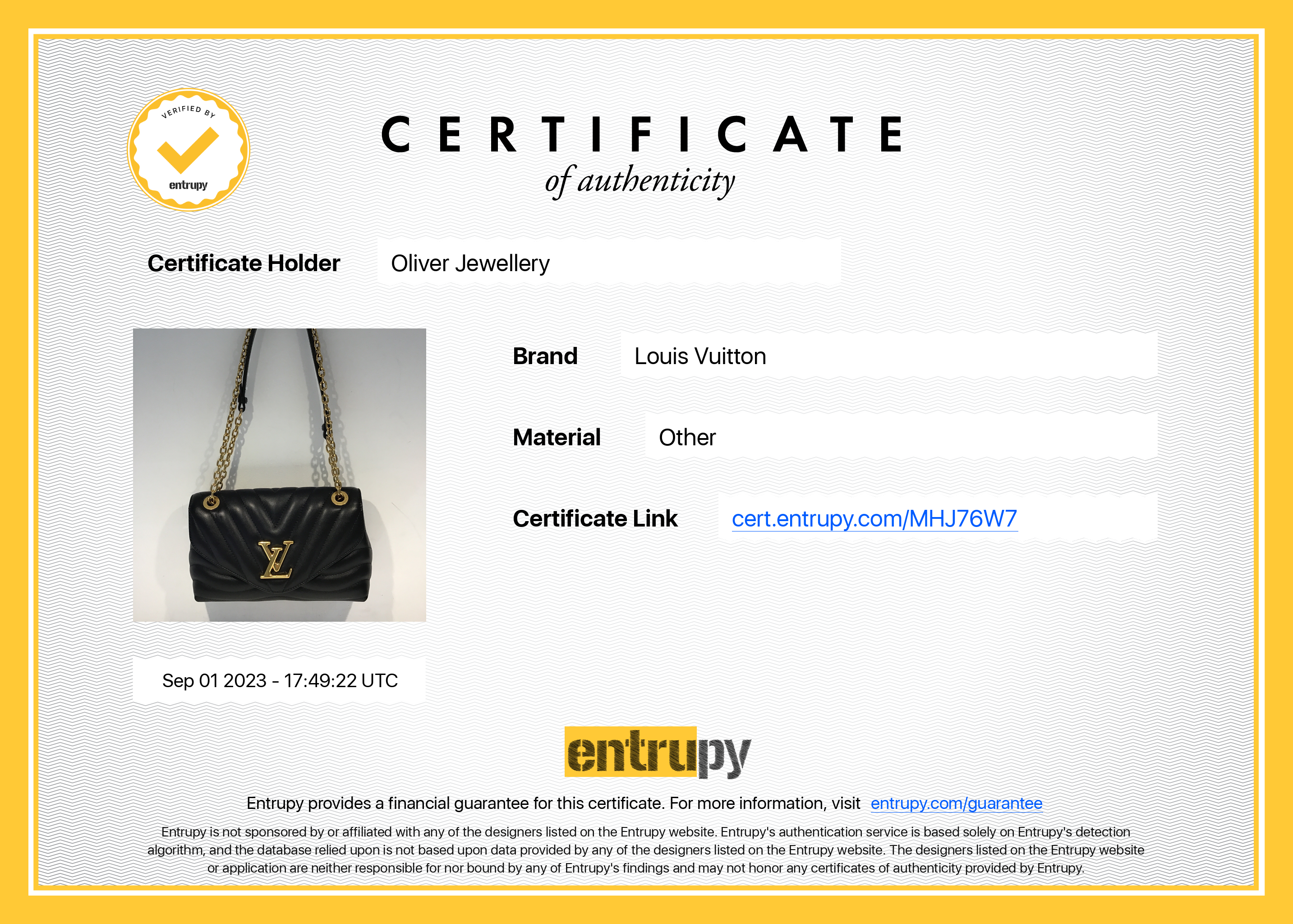 Louis Vuitton 2021 Black Cowhide Leather New Wave Chain Bag MM w/ Box & Receipt