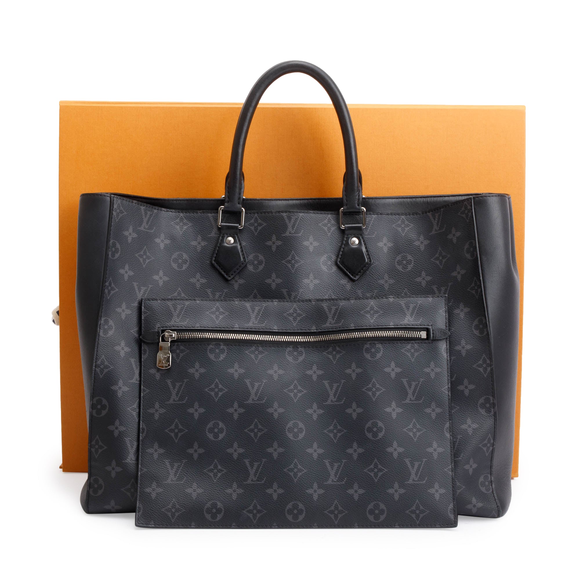 Louis Vuitton 2021 Black Monogram Eclipse Grand Sac w/ Pouch, Box & Receipt