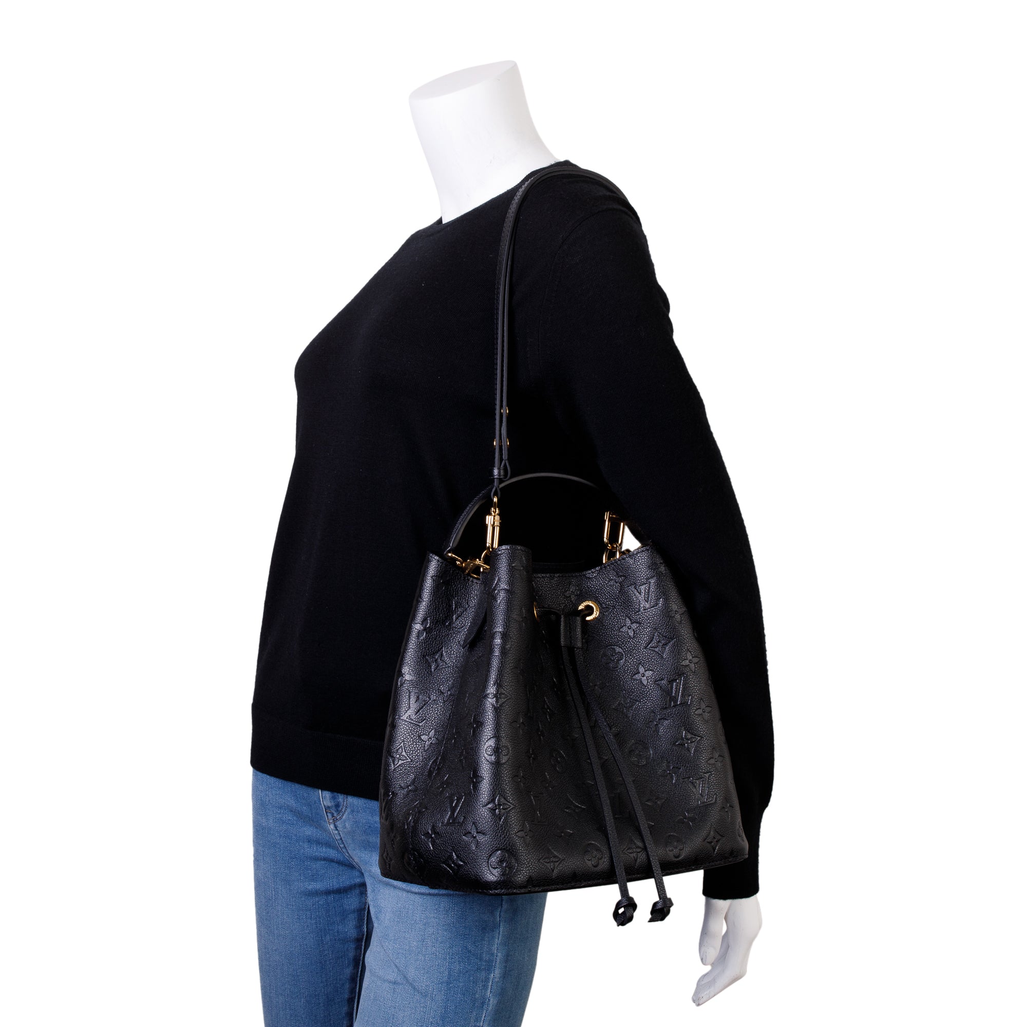 Louis Vuitton 2021 Black Monogram Empreinte Leather Neonoe MM w/ Box & Receipt