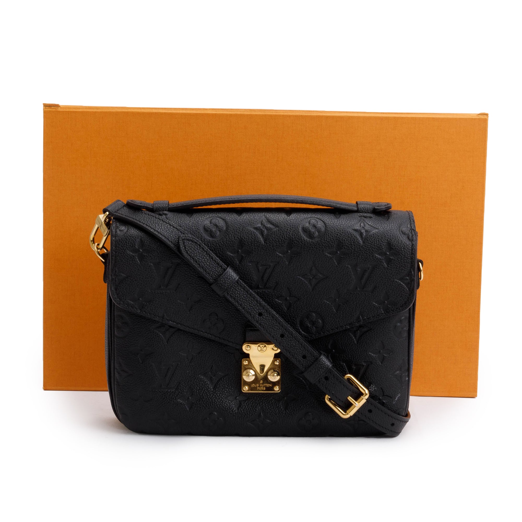 Louis Vuitton 2021 Black Monogram Empreinte Leather Pochette Metis w/ Box & Receipt