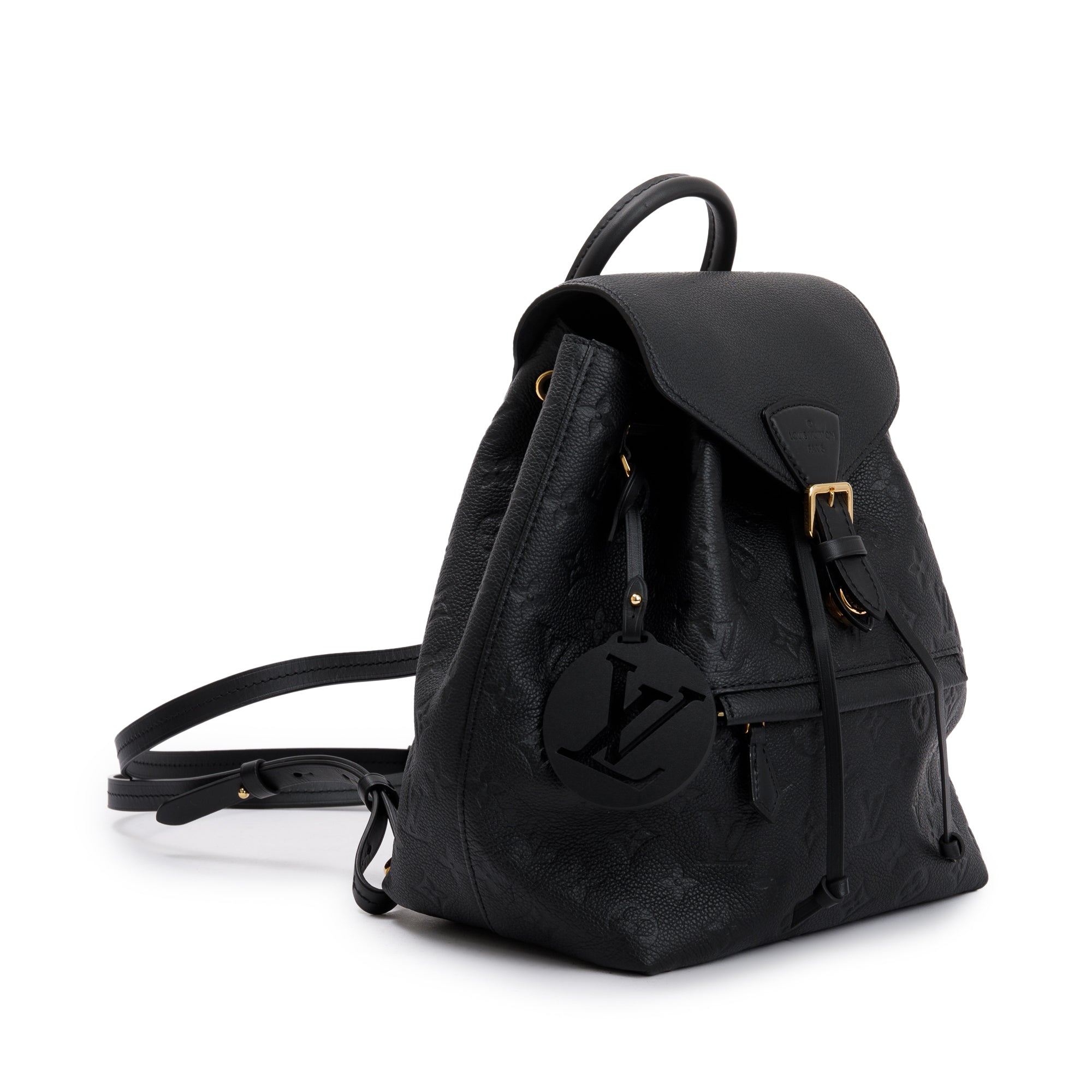 Louis Vuitton 2021 Black Monogram Empreinte Montsouris Backpack