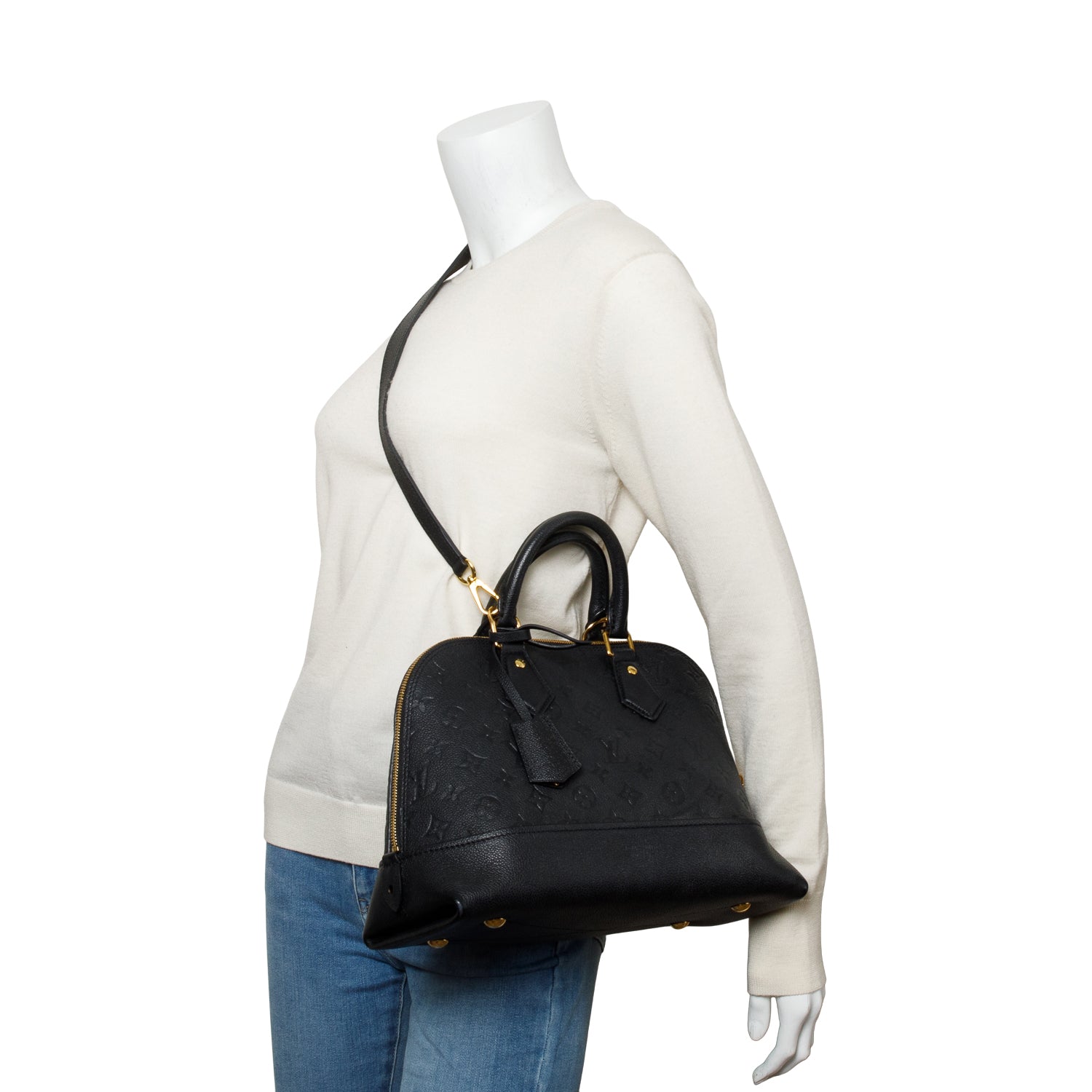 Louis Vuitton 2021 Black Monogram Empreinte Neo Alma PM w/ Strap & Receipt