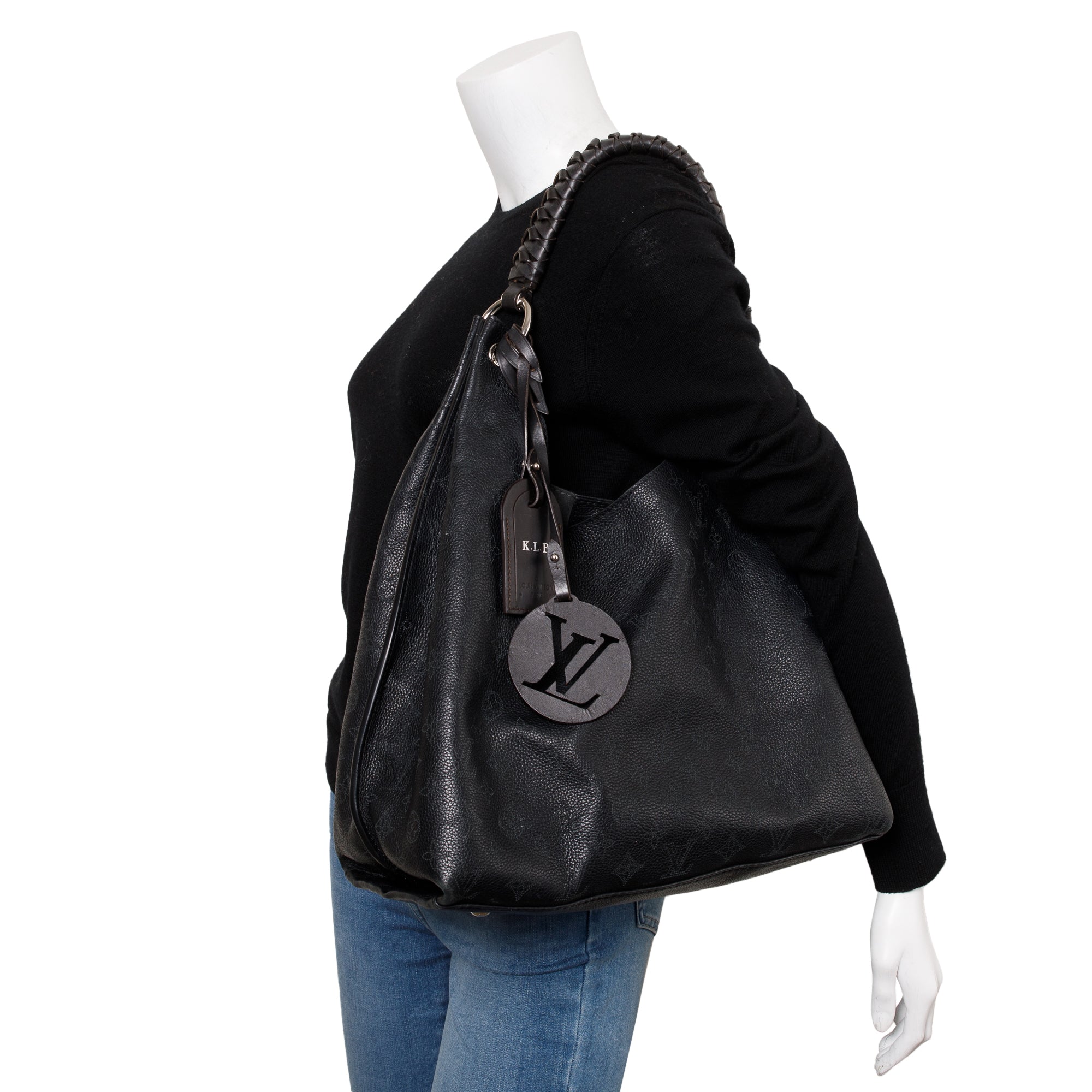 Louis Vuitton 2021 Black Monogram Mahina Carmel Hobo Bag