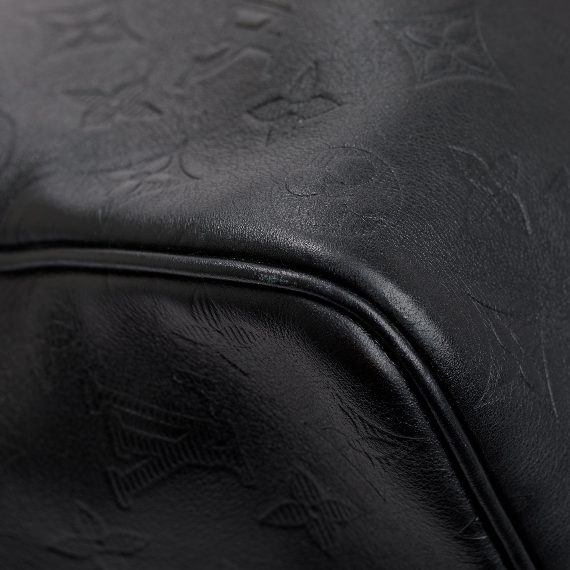 Louis Vuitton 2021 Black Monogram Shadow Embossed Keepall Bandouliere 50 w/ Box & Receipt