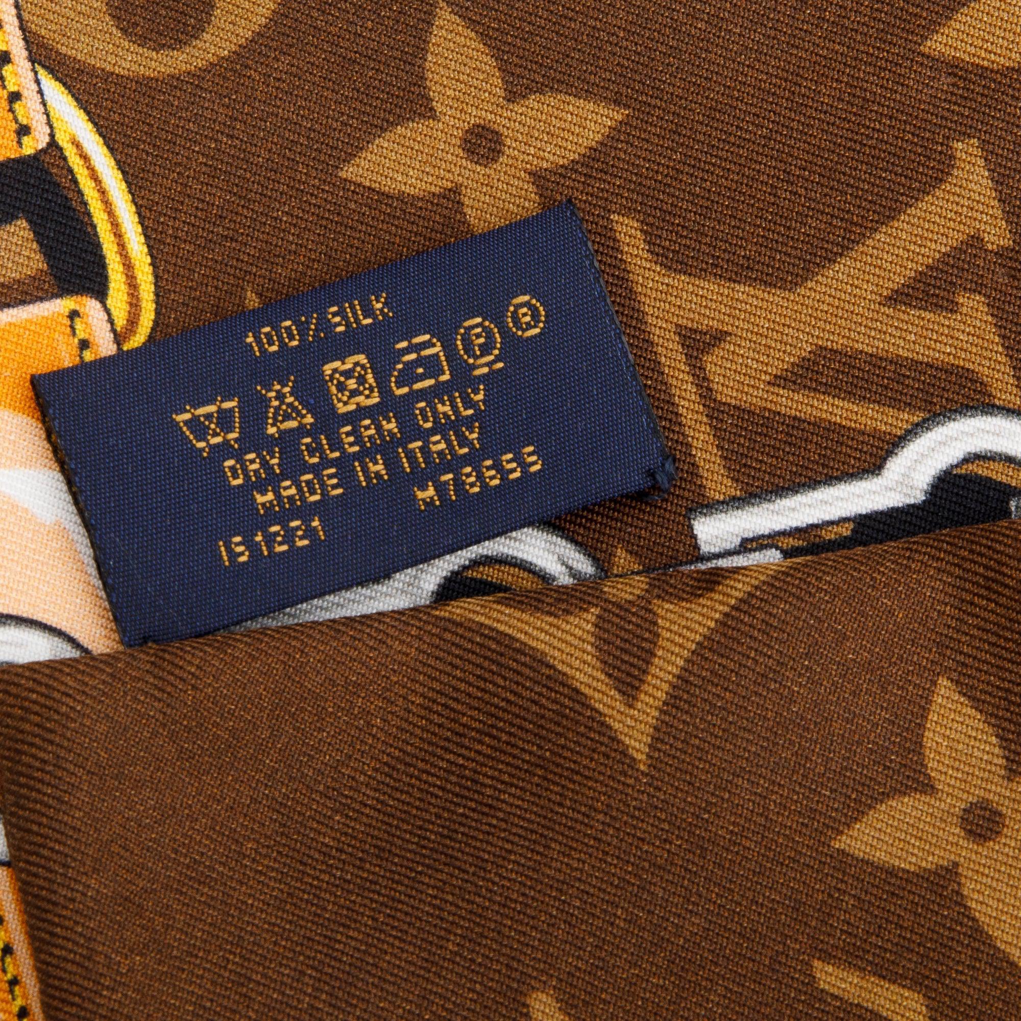 Louis Vuitton 2021 Brown Monogram Confidential Silk Bandeau w/ Receipt