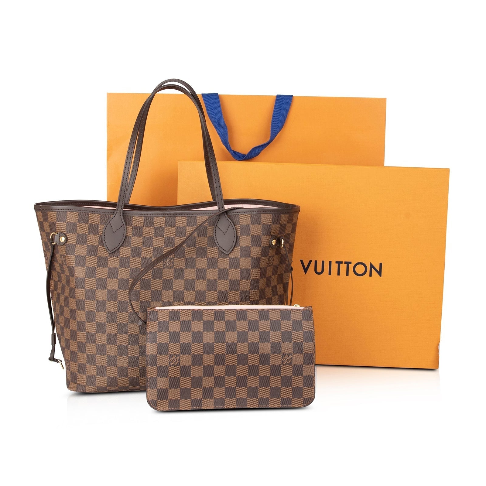 Louis Vuitton 2021 Damier Ebene Neverfull MM w/ Pouch, Box & Receipt