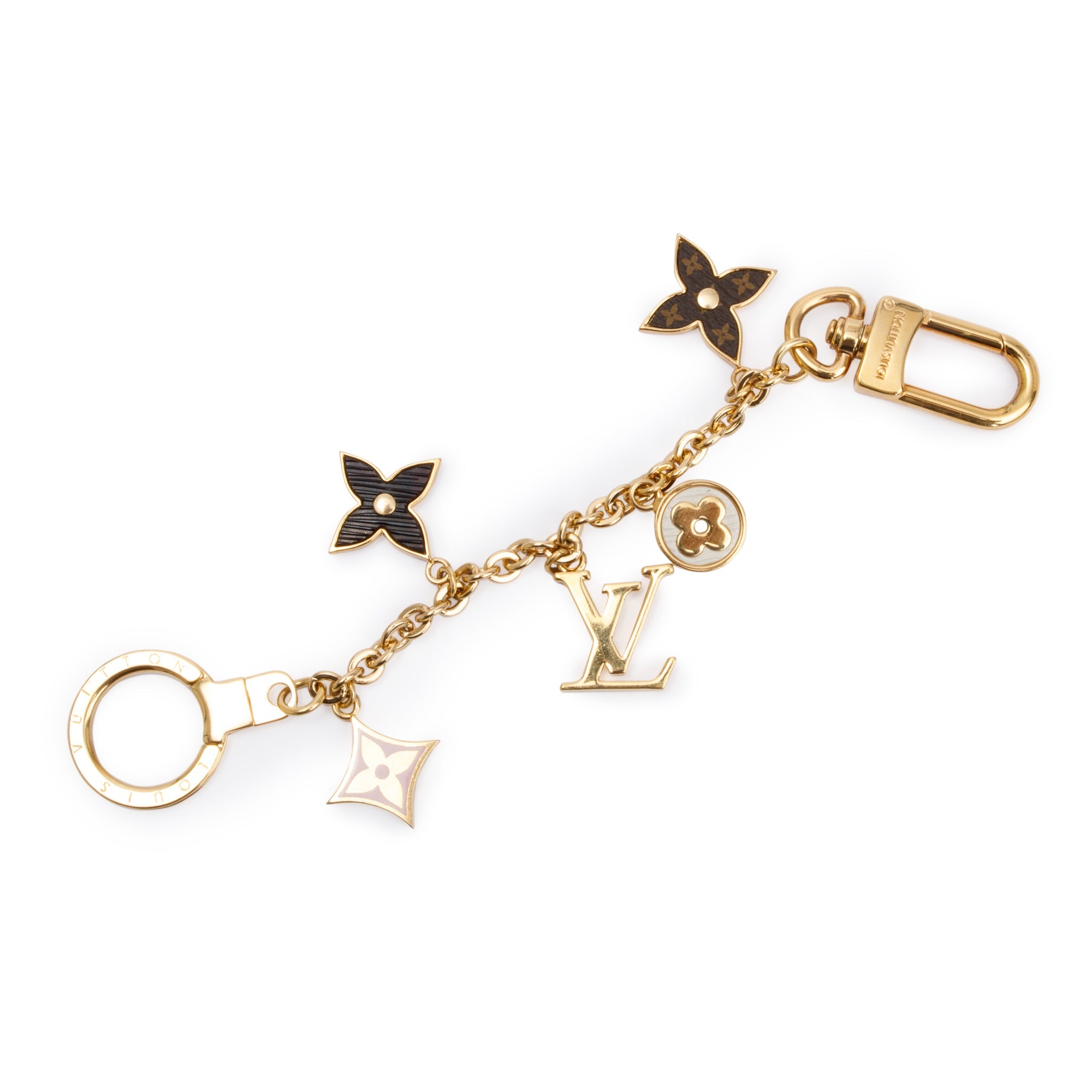 Louis Vuitton 2021 Gold-Tone Metal Fleur De Monogram Bag Charm