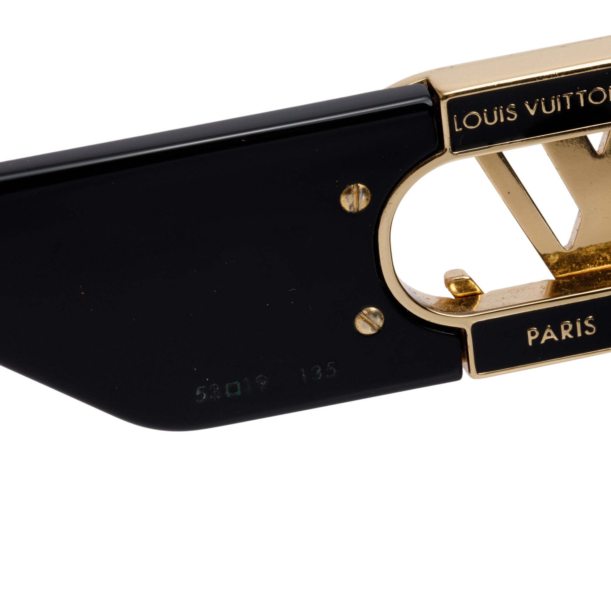 Louis Vuitton 2021 Z1478W Black Acetate Link Square Sunglasses w