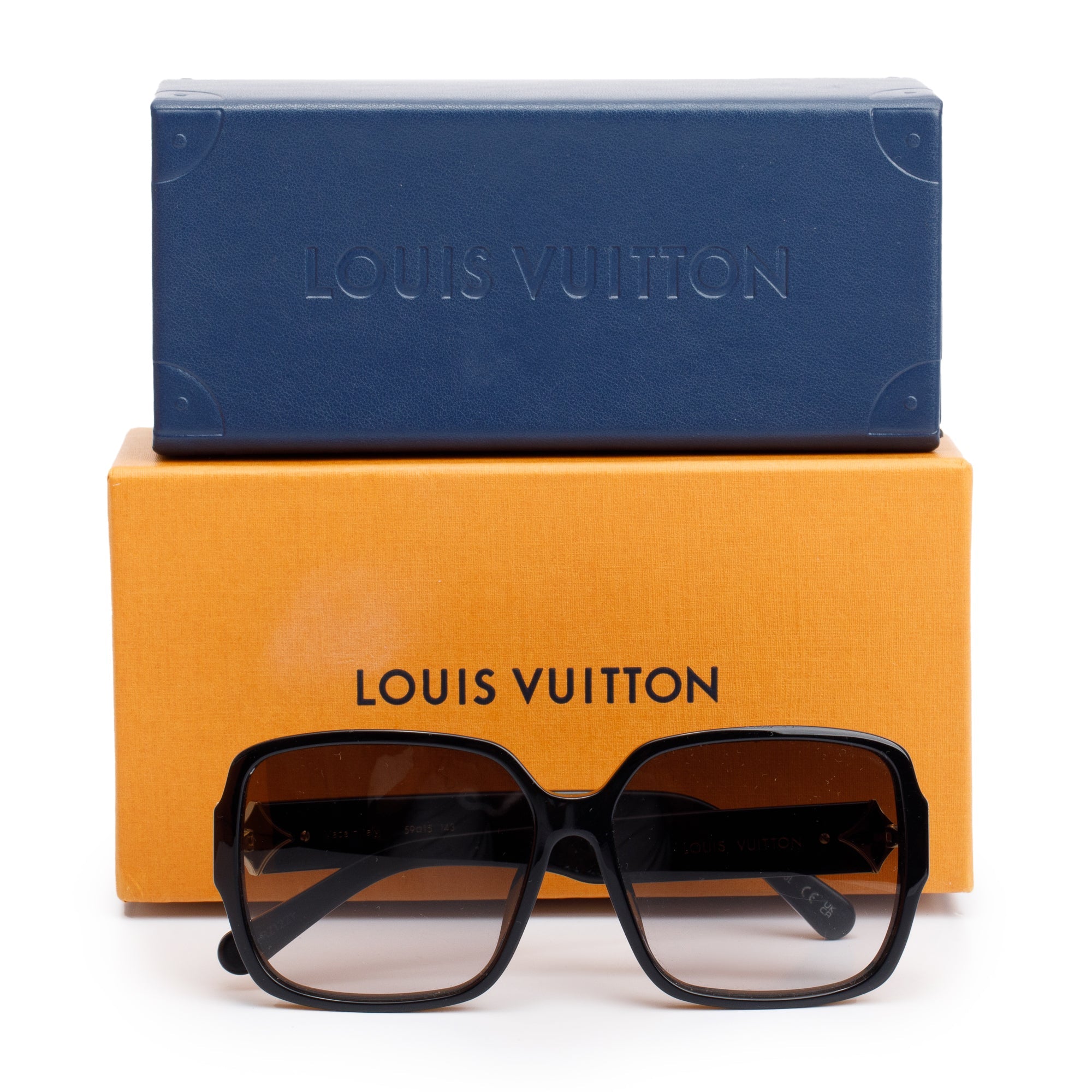 Louis Vuitton 2021 Z1613E Black Acetate My LV Flower Square Sunglasses w/ Box & Case