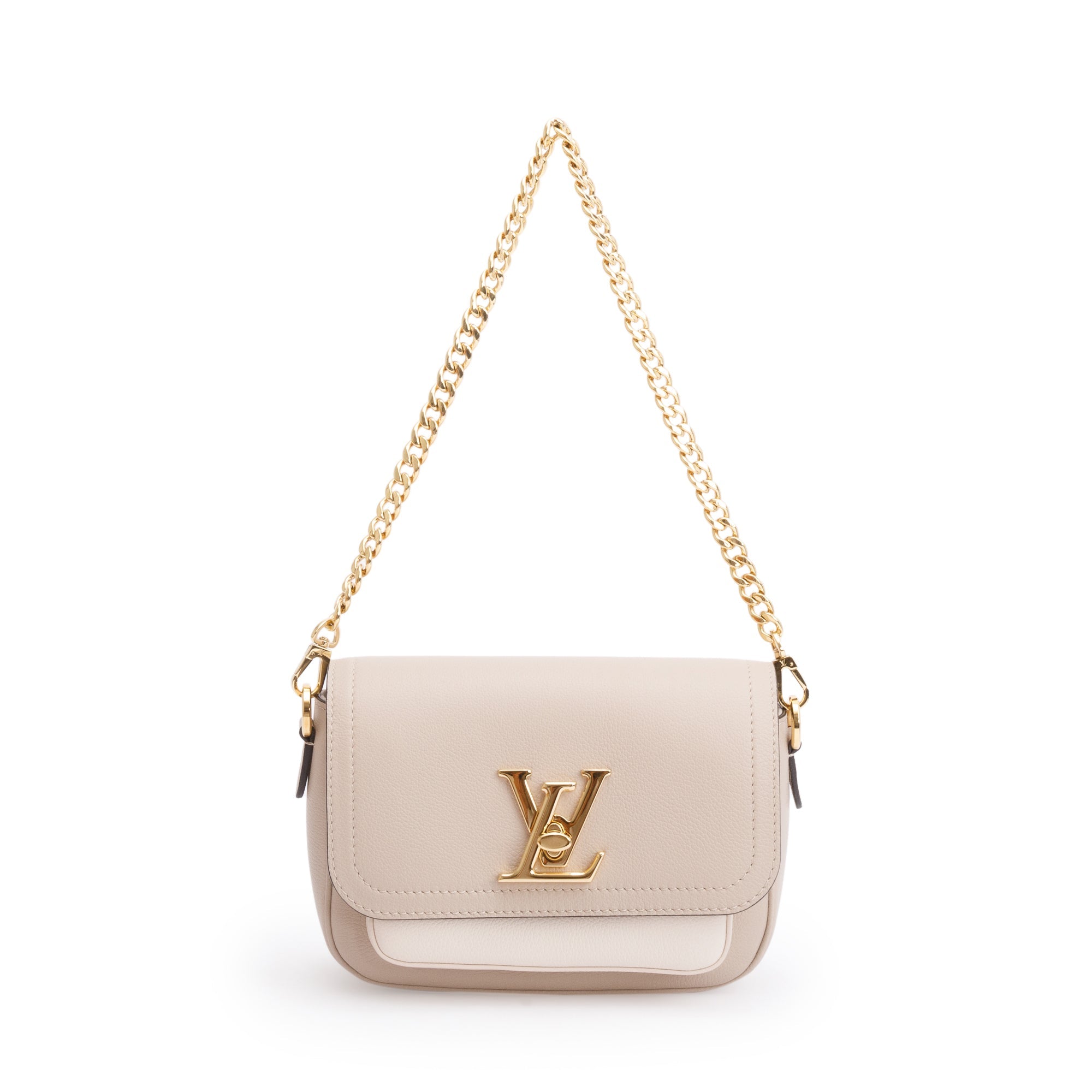 Louis Vuitton 2022 Beige Leather LockMe Tender Bag w/ Box