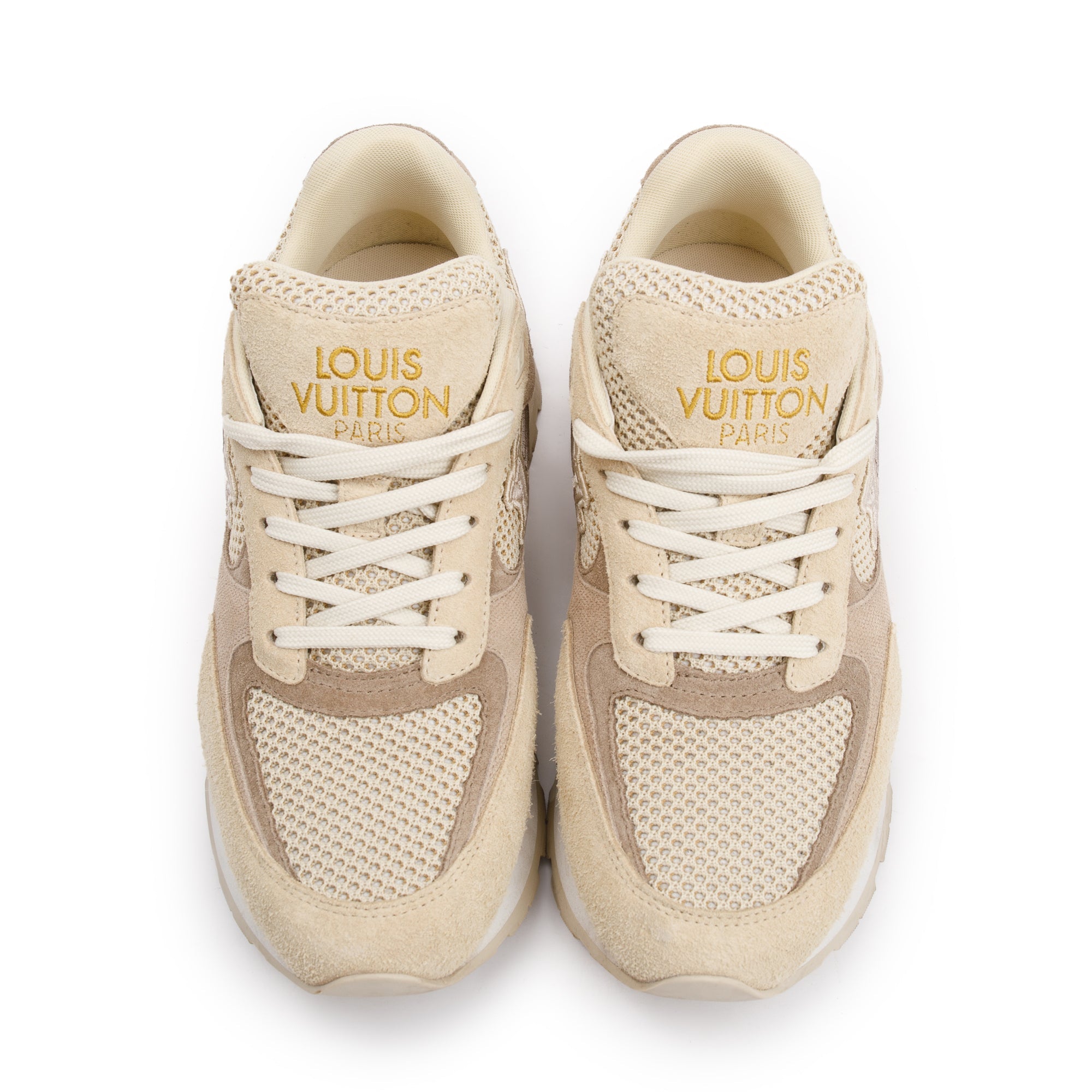 Louis Vuitton 2022 Beige Suede LV Trainer Sneakers, Size 7 w/ Box