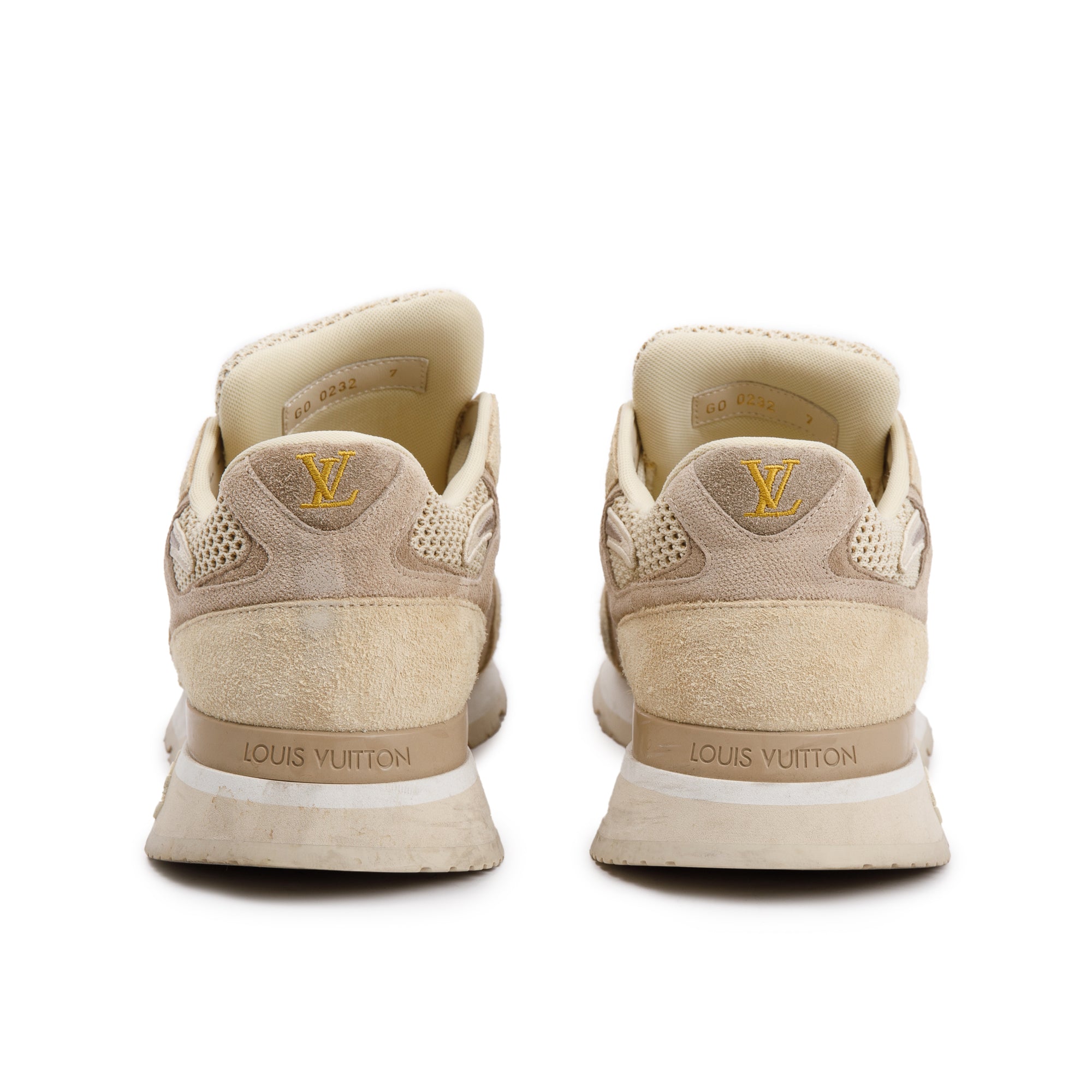 Louis Vuitton 2022 Beige Suede LV Trainer Sneakers, Size 7 w/ Box