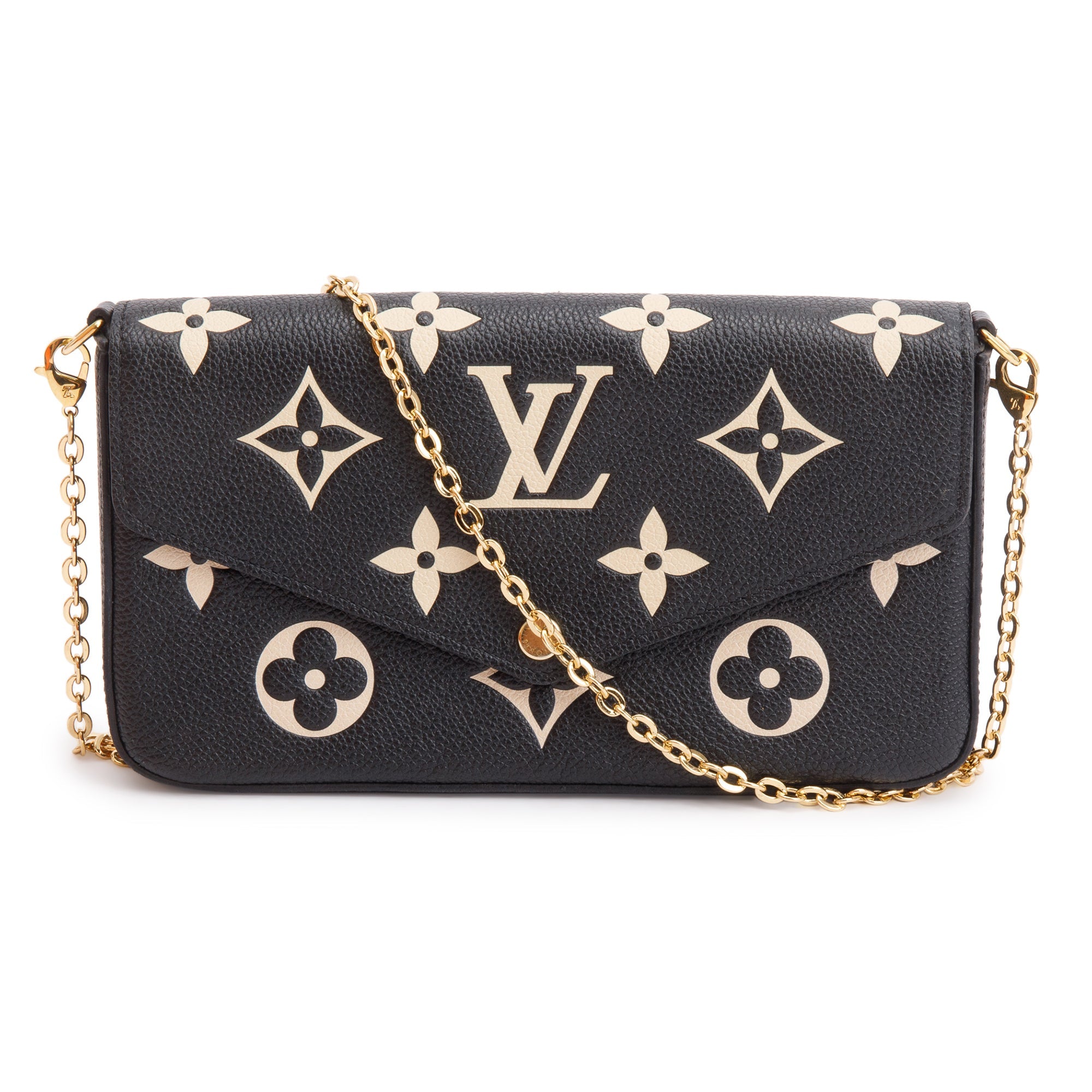 Louis Vuitton 2022 Bicolor Monogram Empreinte Leather Felicie Pochette w/ Inserts & Box