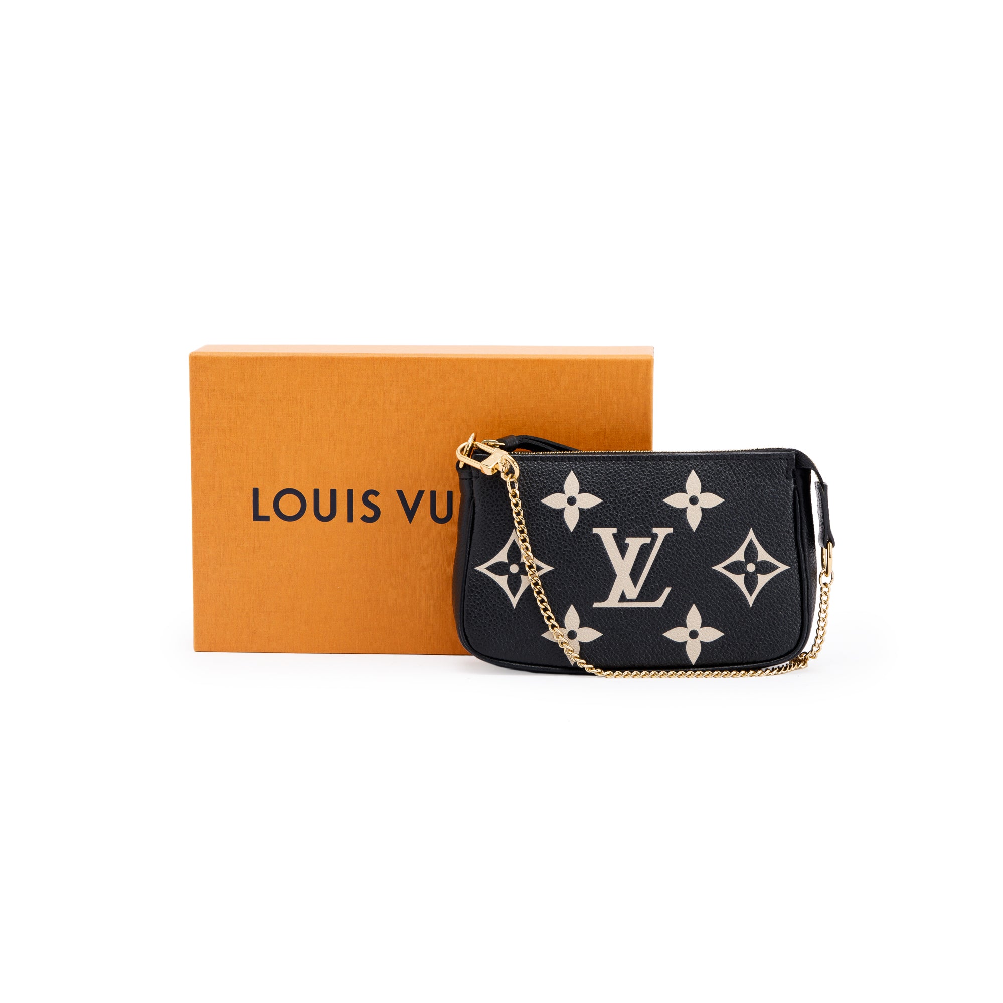 Louis Vuitton 2022 Bicolor Monogram Empreinte Leather Mini Pochette Accessories w/ Box