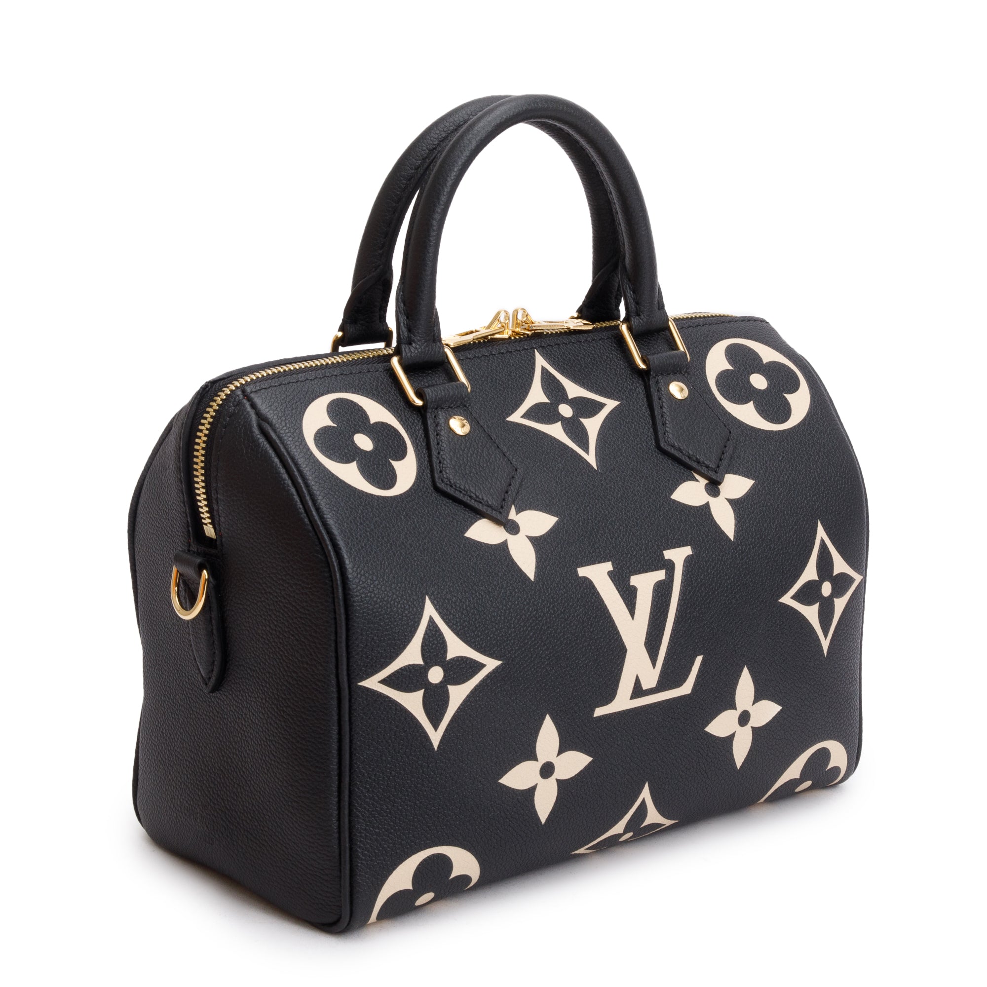Louis Vuitton 2022 Bicolor Monogram Empreinte Leather Speedy Bandouliere 25 w/ Box