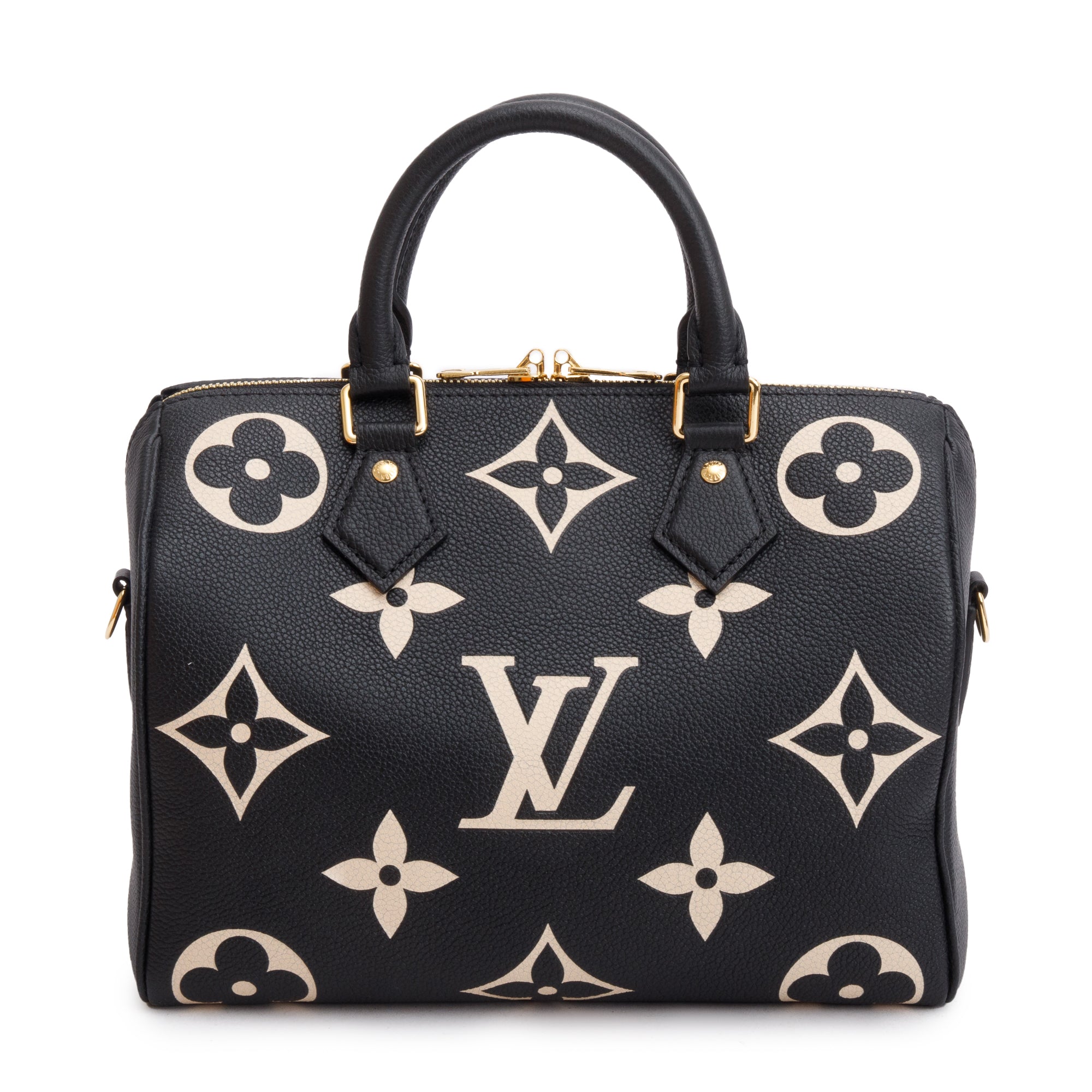 Louis Vuitton 2022 Bicolor Monogram Empreinte Leather Speedy Bandouliere 25 w/ Box