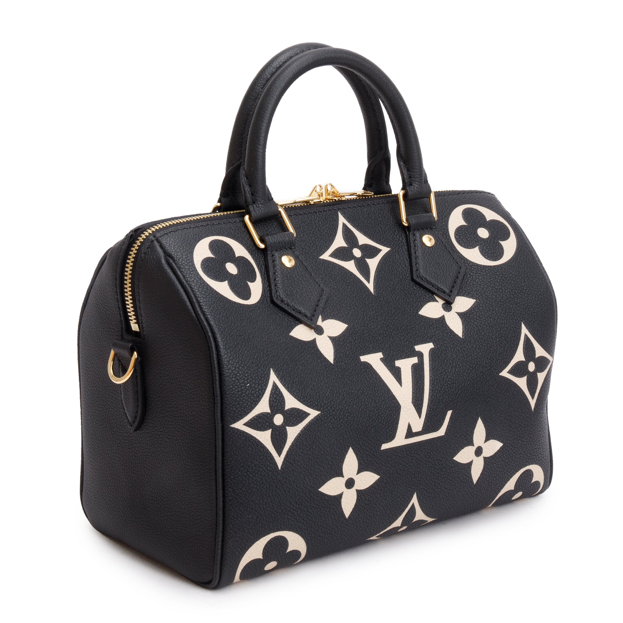 Louis Vuitton 2022 Bicolor Monogram Empreinte Leather Speedy Bandouliere 25 w/ Box