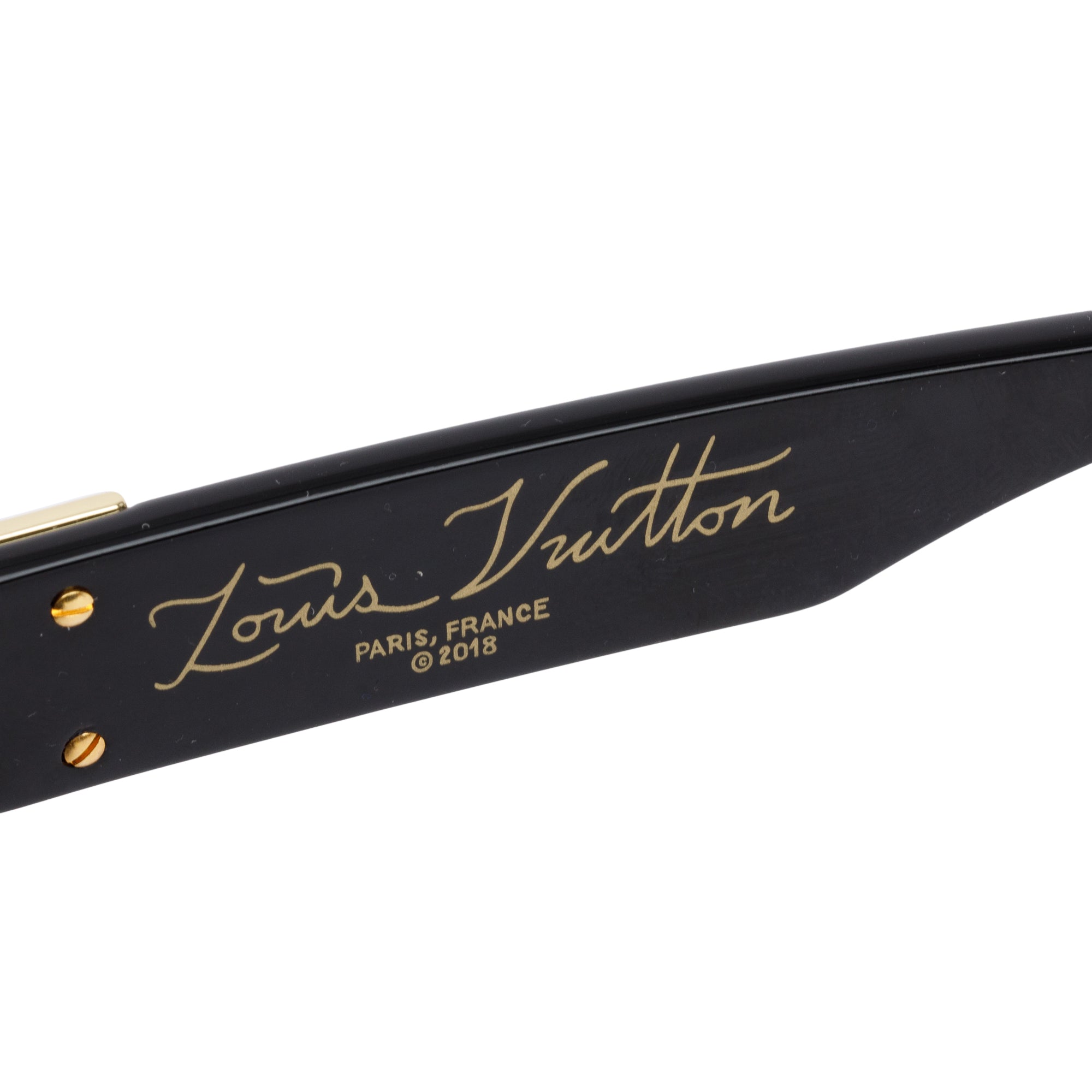 Louis Vuitton 2022 Black Acetate 1.1 Millionaires Sunglasses w/ Case