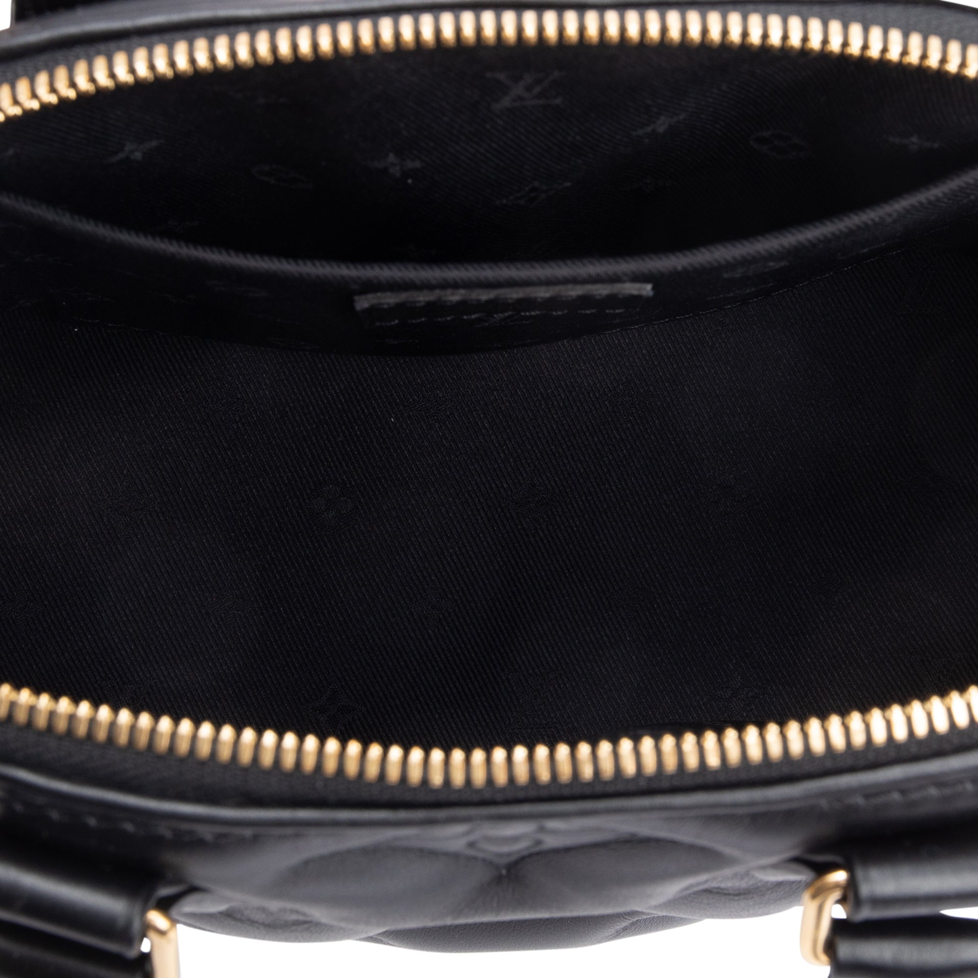 Louis Vuitton 2022 Black Bubblegram Embossed Leather Alma BB w/ Strap & Receipt