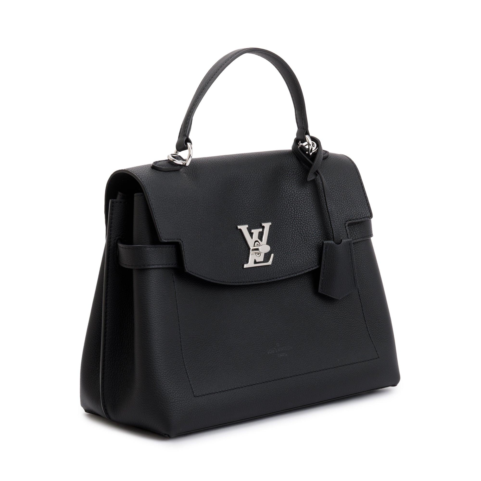 Louis Vuitton 2022 Black Calfskin Leather LockMe Ever MM w/ Strap