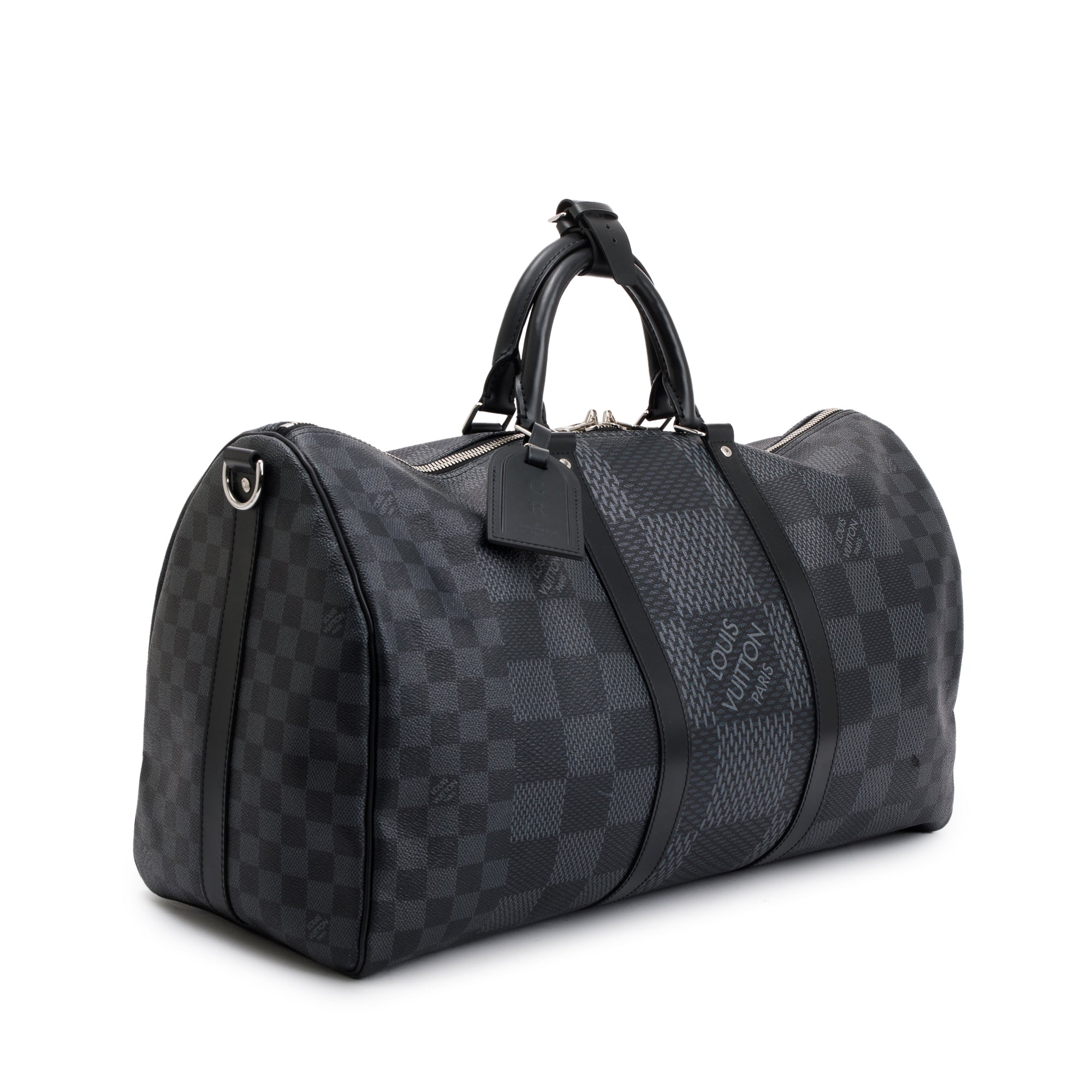 Louis Vuitton 2022 Black Damier Graphite Keepall Bandouliere 50 w/ Strap