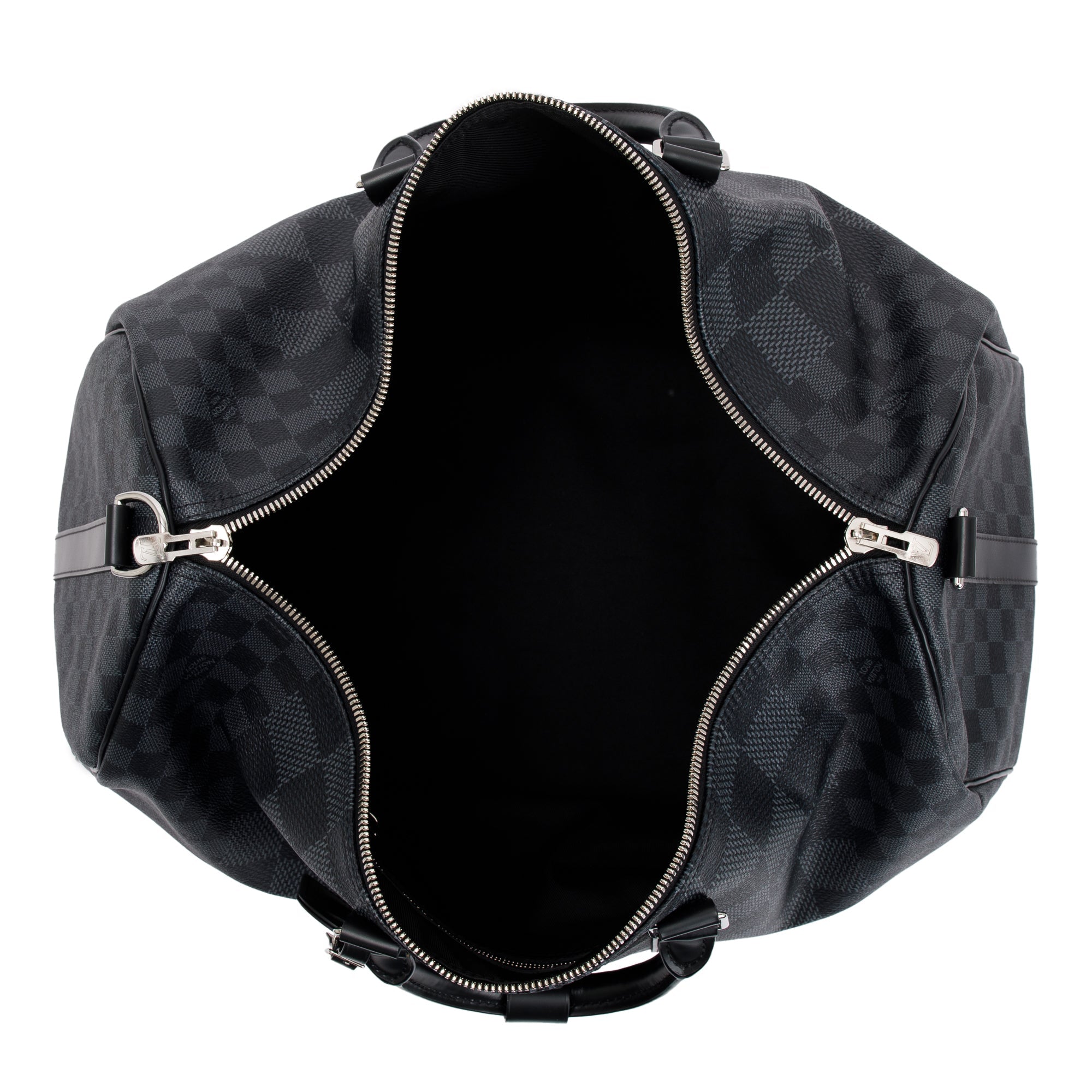 Louis Vuitton 2022 Black Damier Graphite Keepall Bandouliere 50 w/ Strap